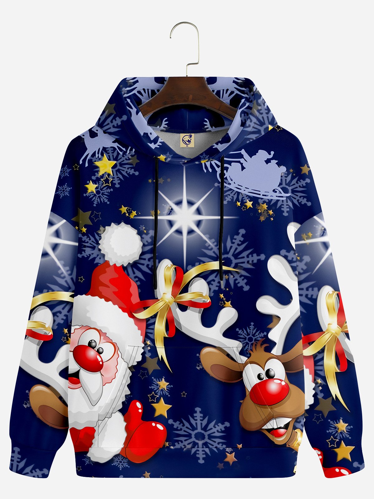 Santa Claus and Reindeer Casual Hoodie