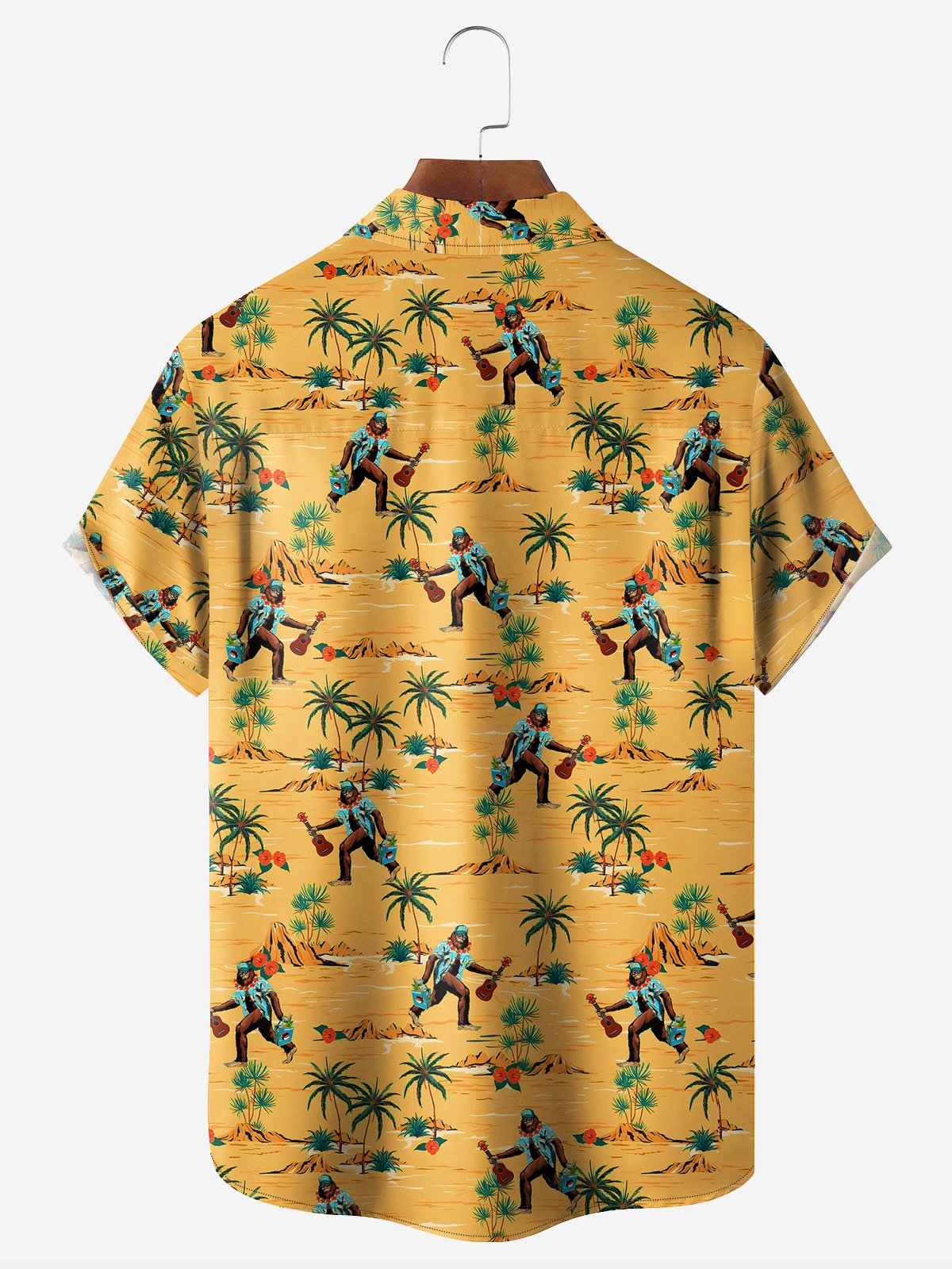 Hardaddy Coconut Tree Bigfoot Chest Pocket Short Sleeve Hawaiian Shirt