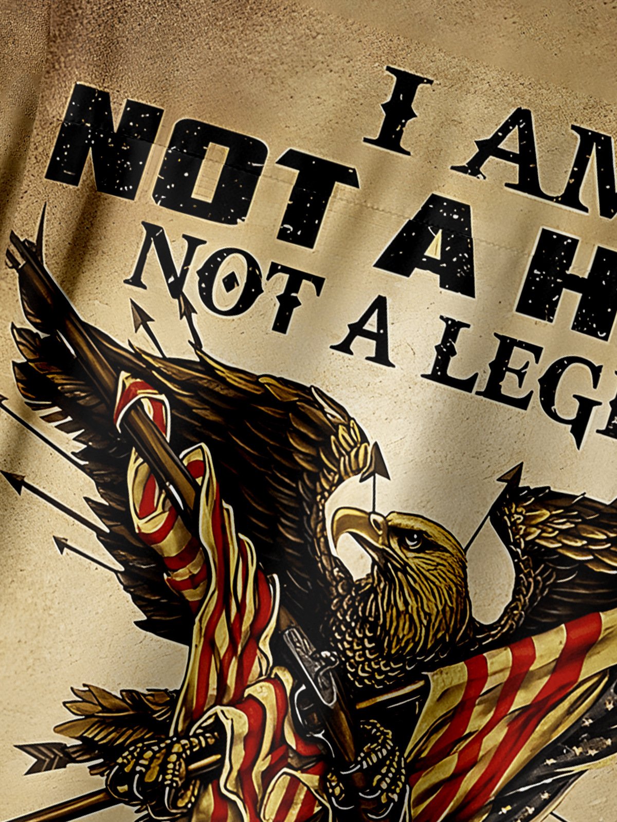 Hardaddy American Eagle Flag Chest Pocket Short Sleeve Casual Shirt