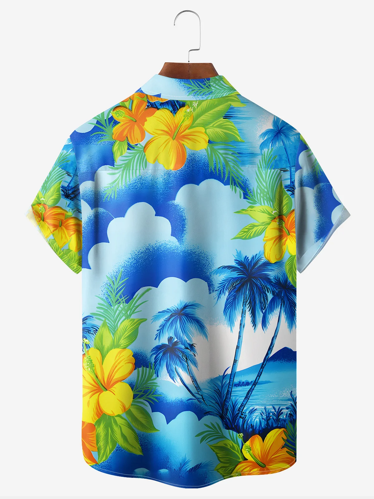 Hawaiian Floral Parrot Chest Pocket Short Sleeve hawaiian Shirt