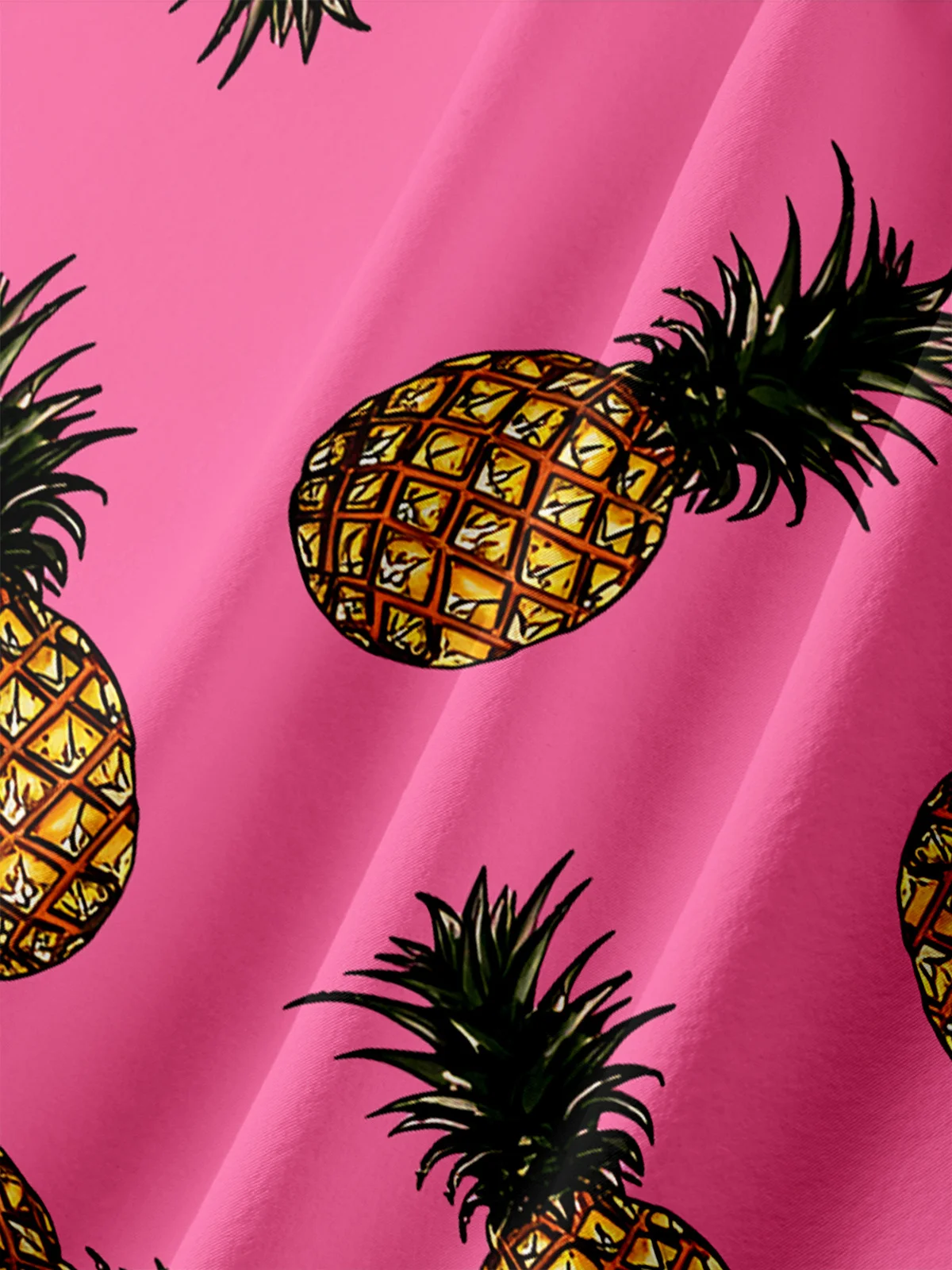 Pineapple Chest Pocket Short Sleeve Hawaiian Shirt
