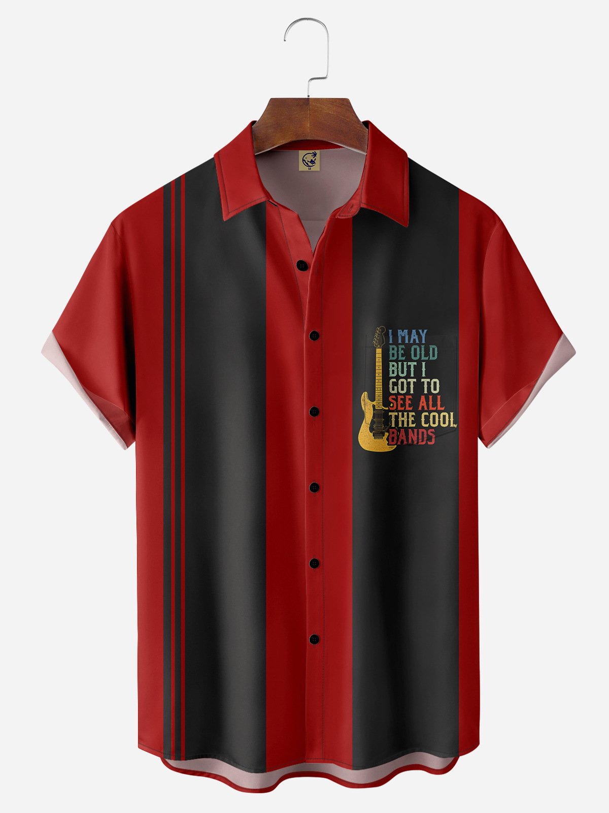 Band Chest Pocket Short Sleeve Bowling Shirt