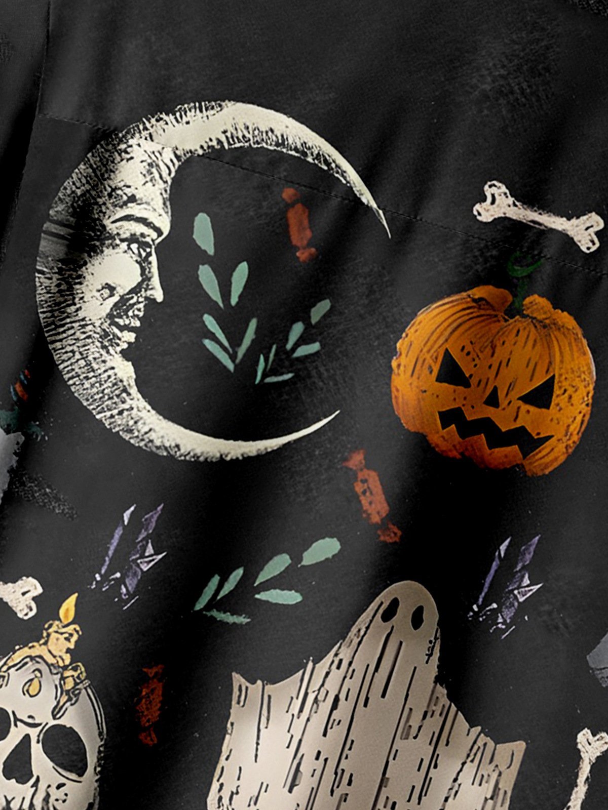 Halloween Chest Pocket Short Sleeve Shirt