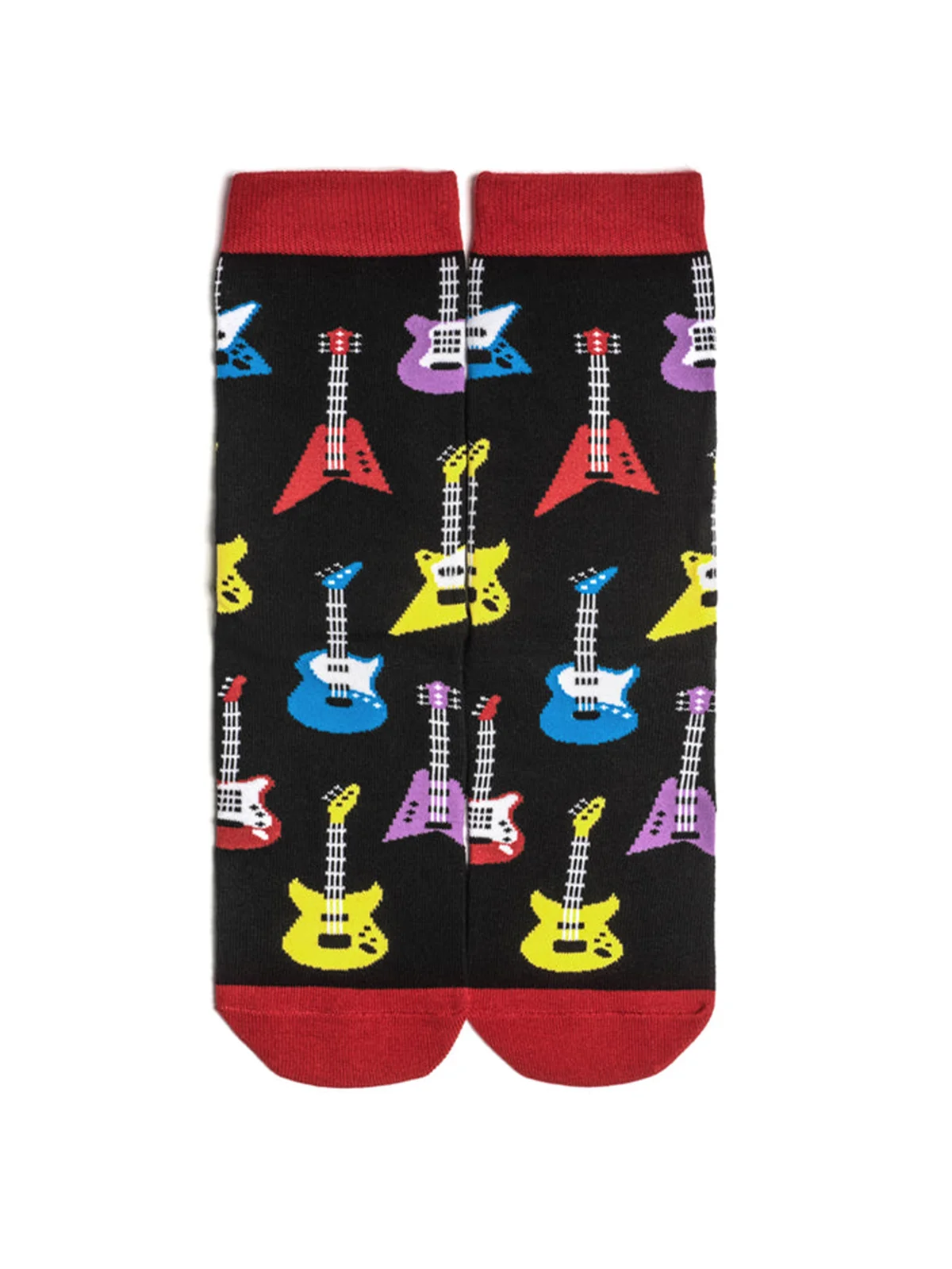 Hardaddy 1pair Rock Guitar Letters Unisex Mid-calf Socks