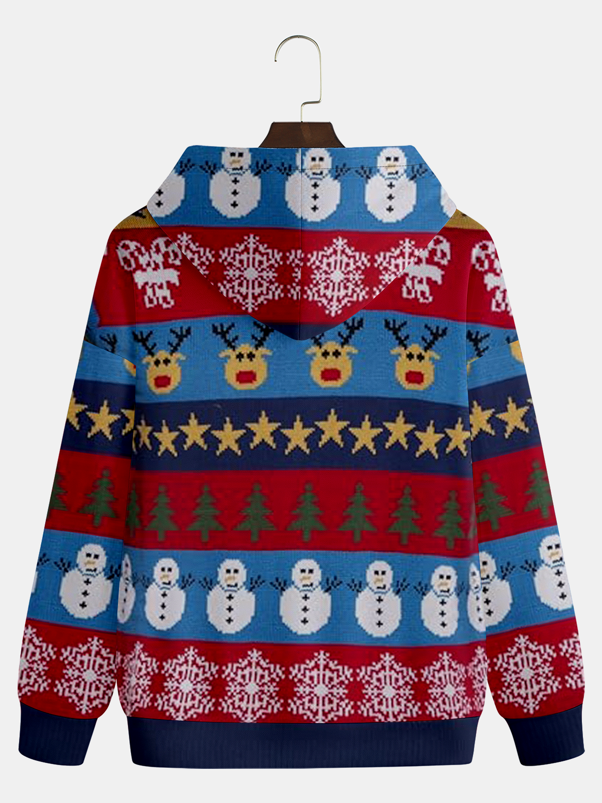 Christmas Reindeer Fair Isle Casual Hoodie