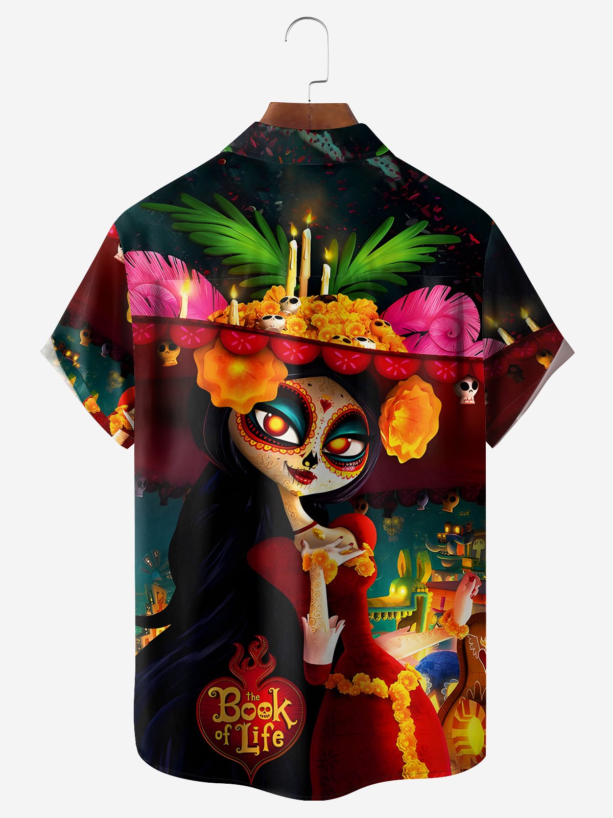 Day of the Dead Chest Pocket Short Sleeve Casual Shirt