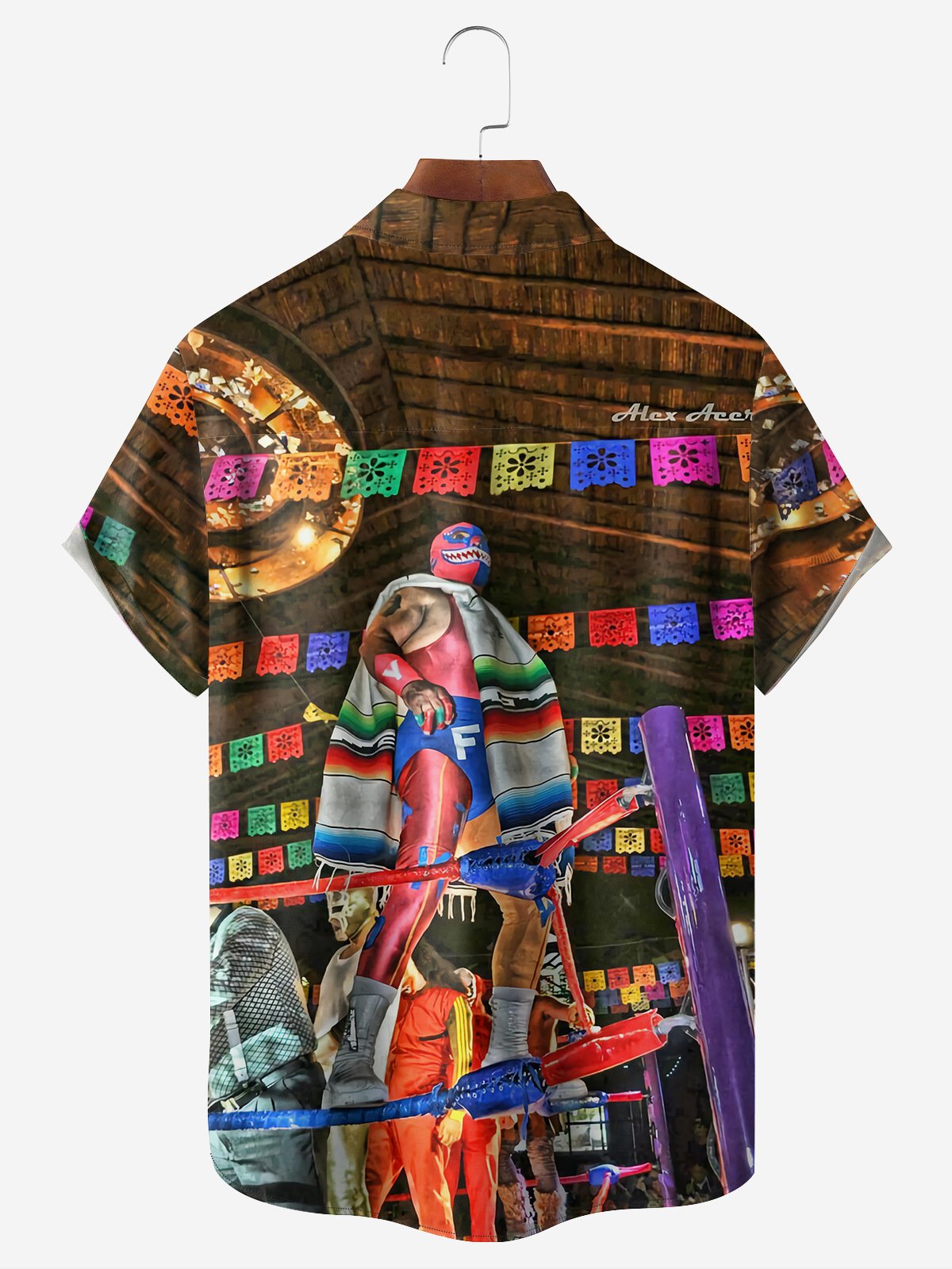 Lucha Libre Chest Pocket Short Sleeve Casual Shirt