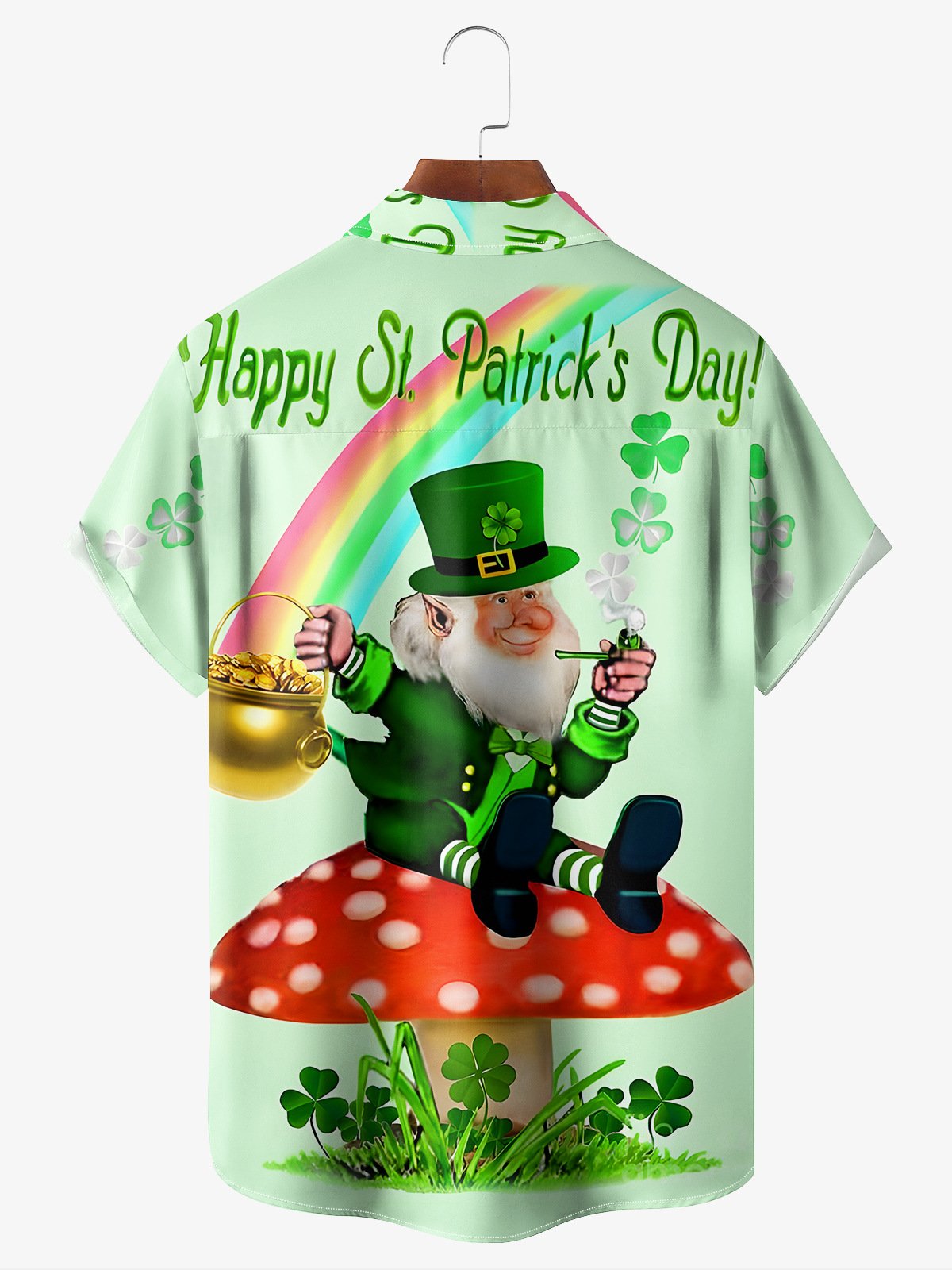 St Patricks Day Chest Pocket Short Sleeve Casual Shirt