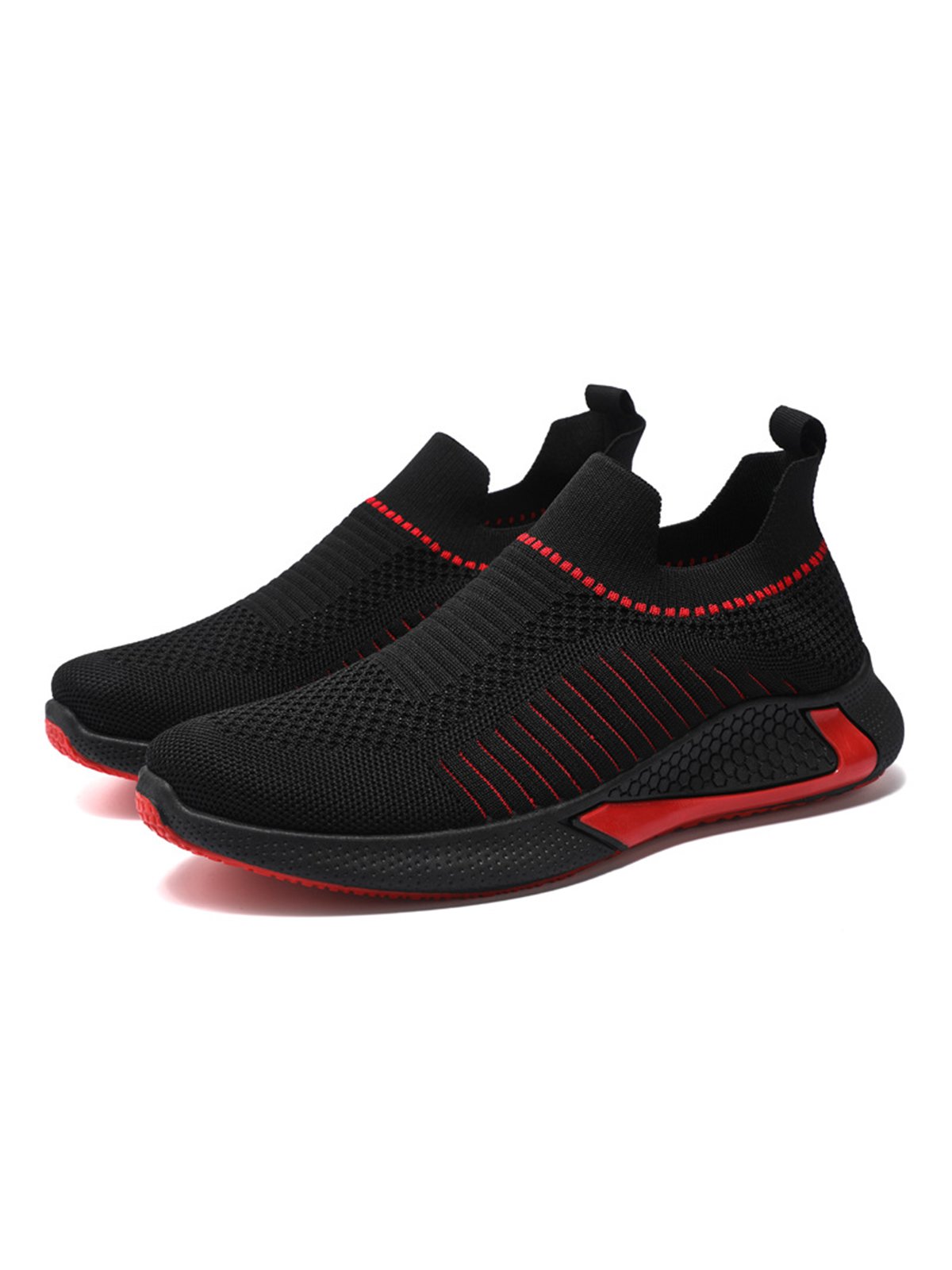 Hardaddy Men Minimalist Breathable Mesh Fabric Slip On Sneakers