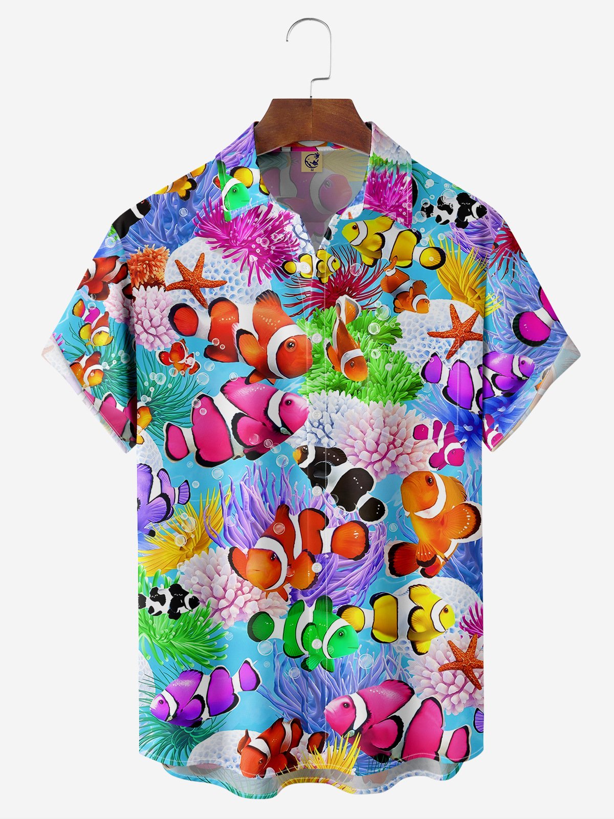 Marine Life Chest Pocket Short Sleeve Hawaiian Shirt