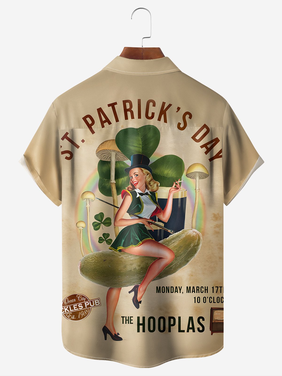 St. Patrick's Day Chest Pocket Short Sleeve Casual Shirt