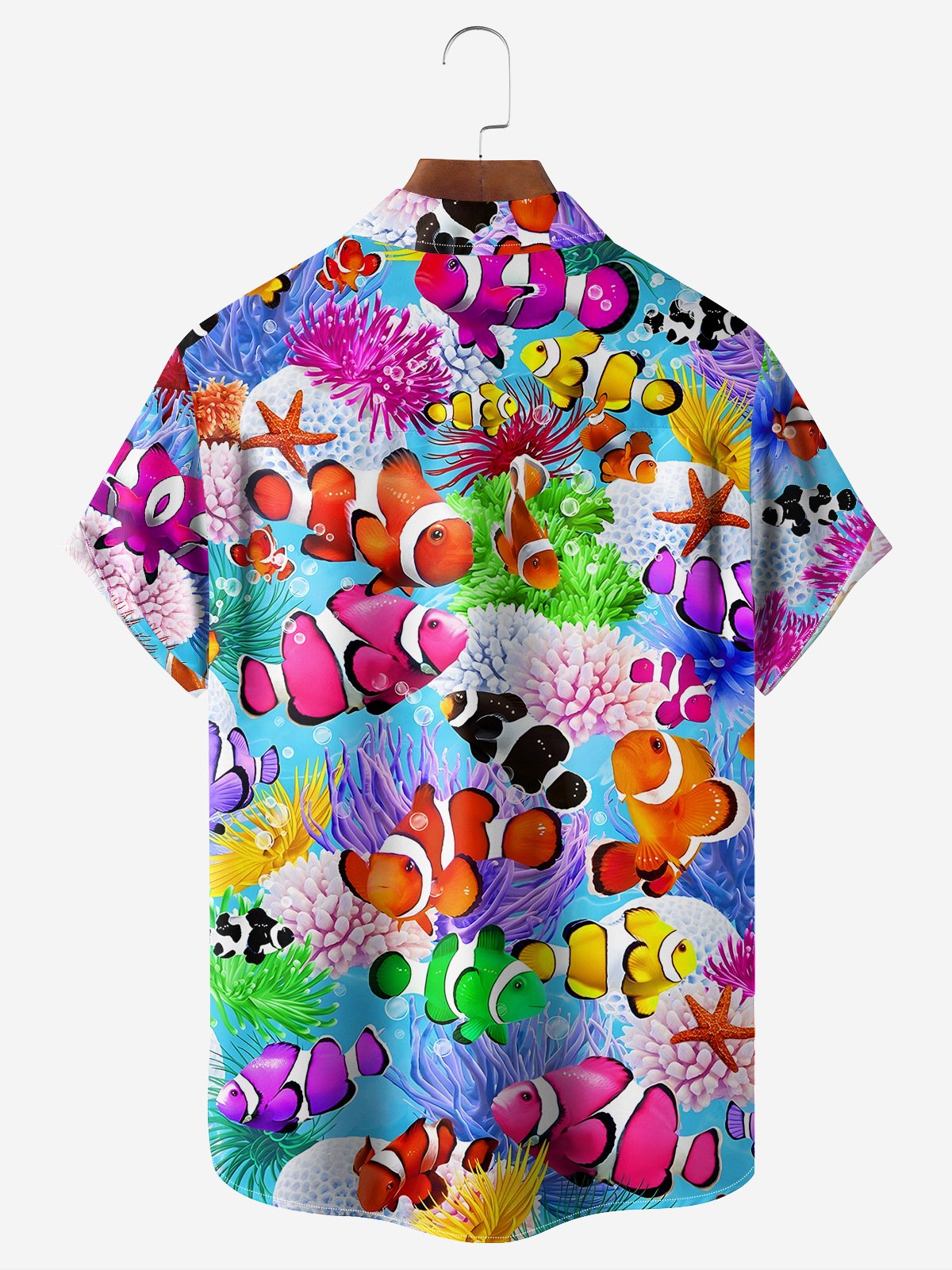 Marine Life Chest Pocket Short Sleeve Hawaiian Shirt