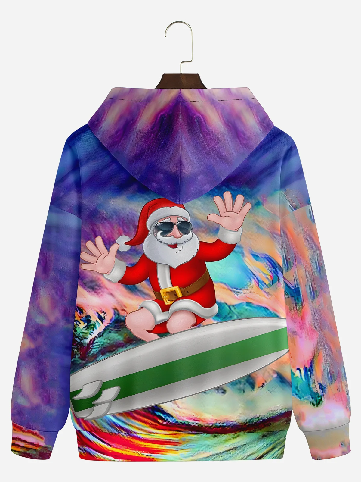 Santa Claus Surfing Casual Hoodie