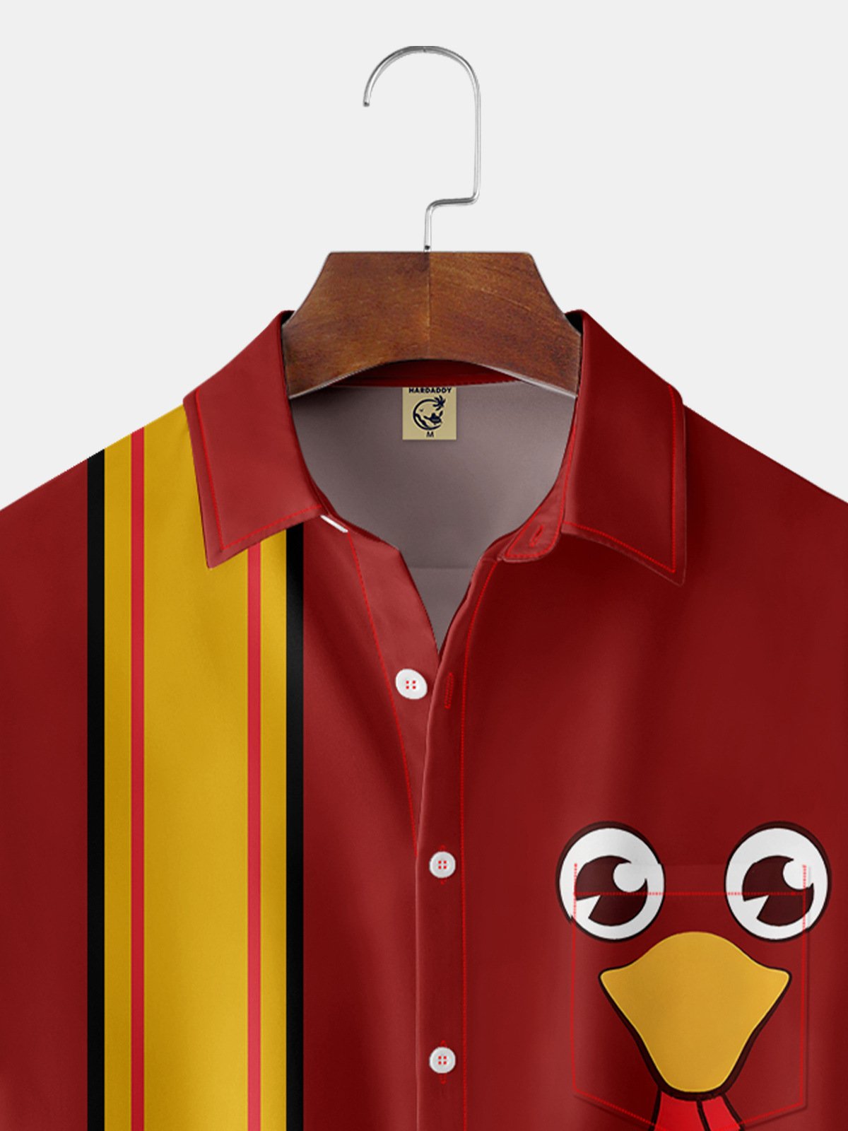 Rooster Chest Pocket Short Sleeve Bowling Shirt