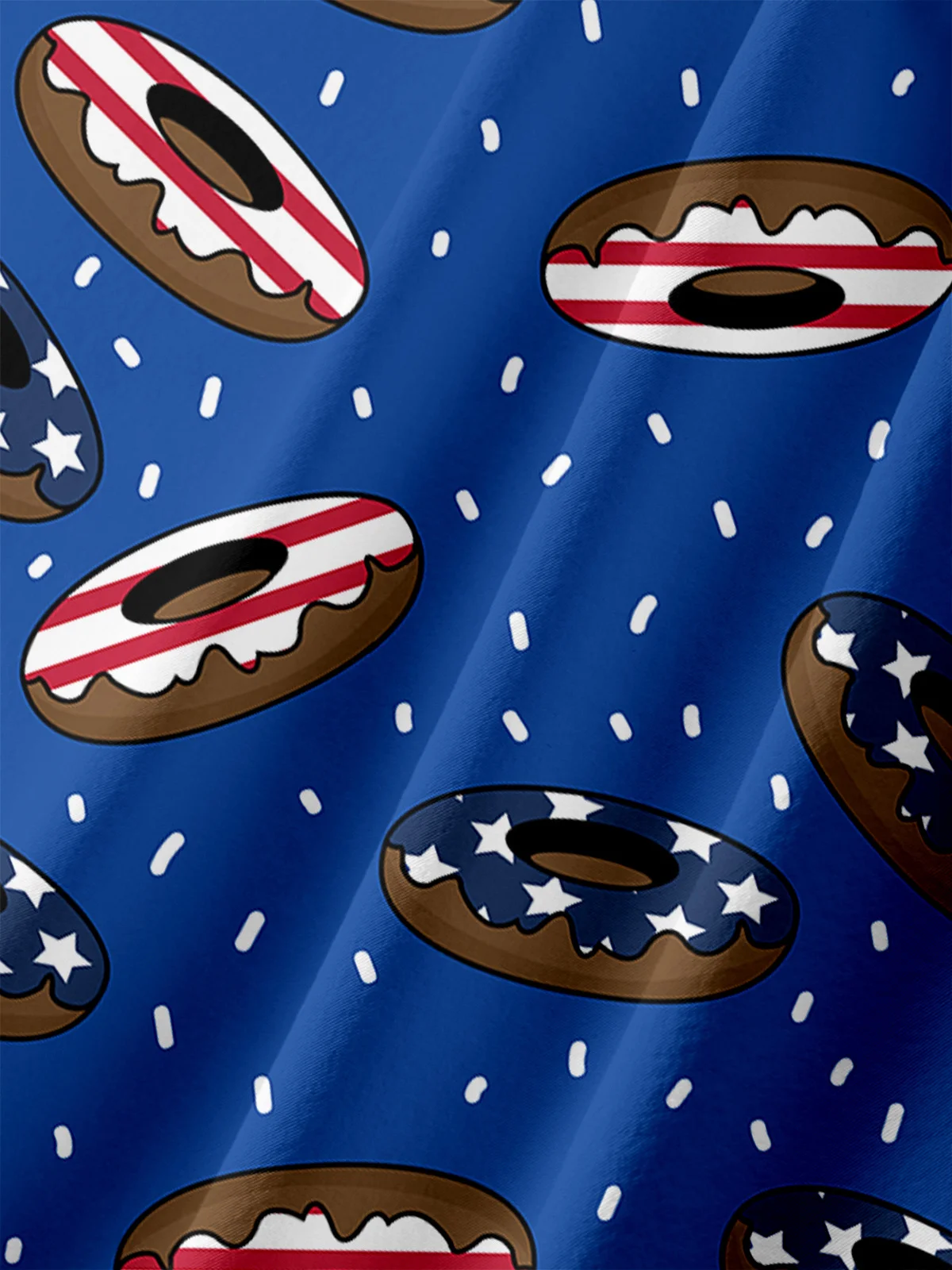 American Donut Chest Pocket Short Sleeve Casual Shirt
