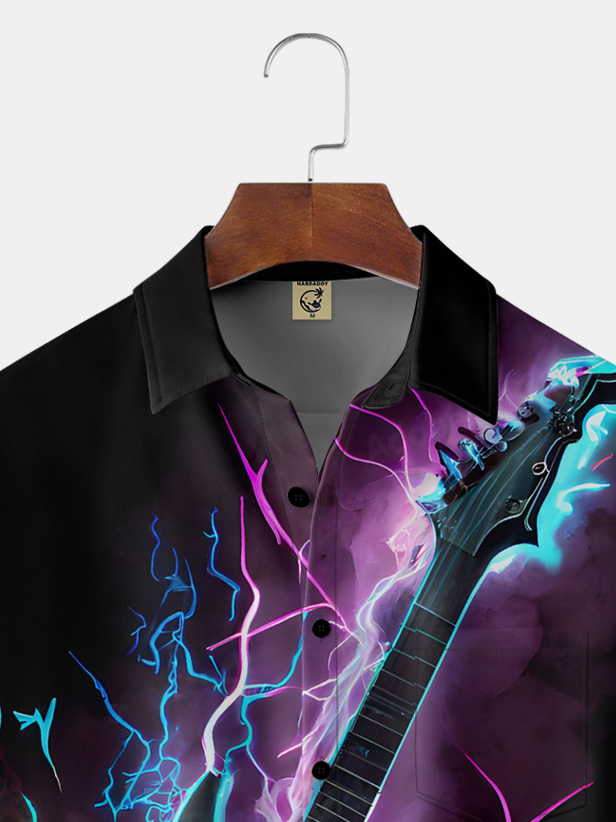 Guitar Chest Pocket Short Sleeve Casual Shirt