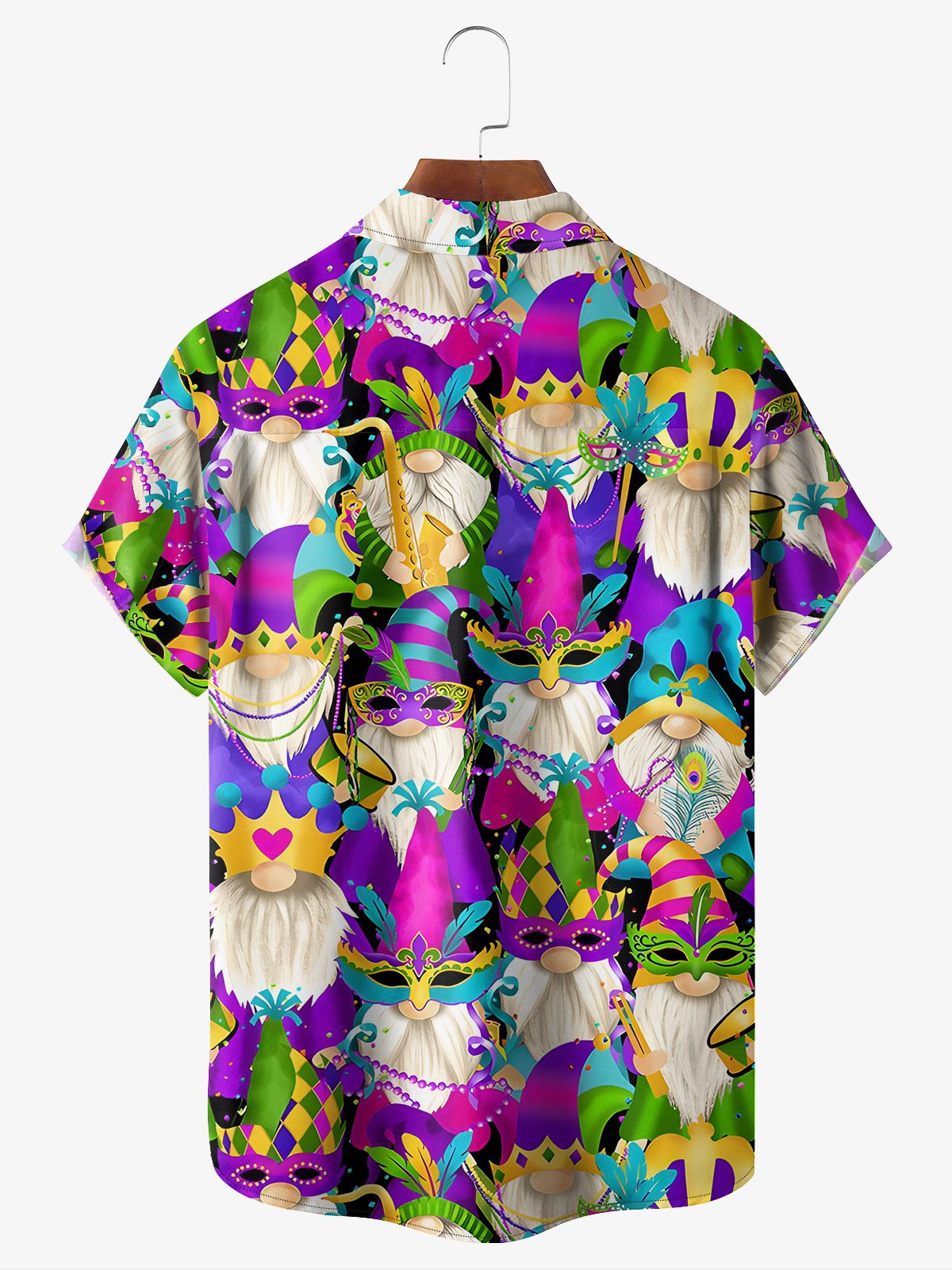 Carnival Gnome Chest Pocket Short Sleeve Casual Shirt