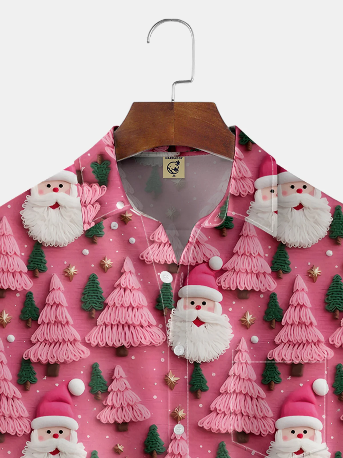 3D Christmas Chest Pocket Short Sleeve Casual Shirt