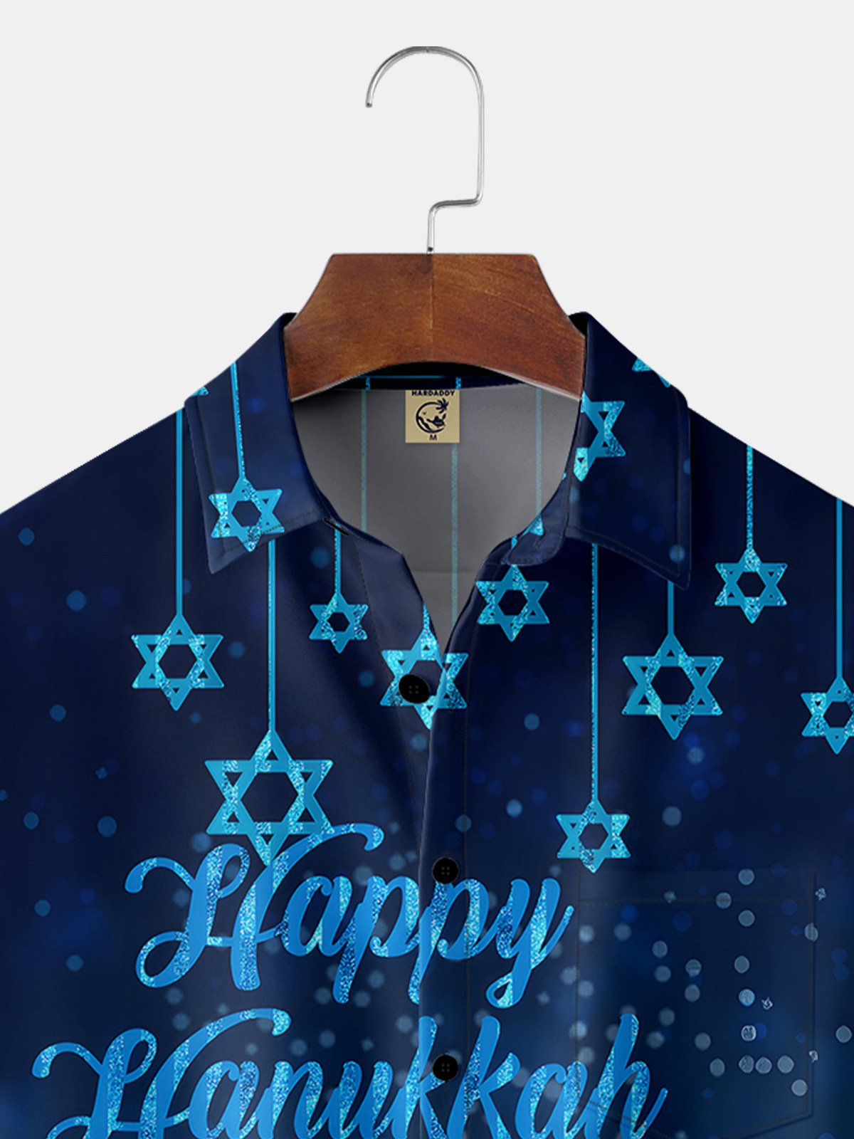 Hanukkah Chest Pocket Short Sleeve Casual Shirt