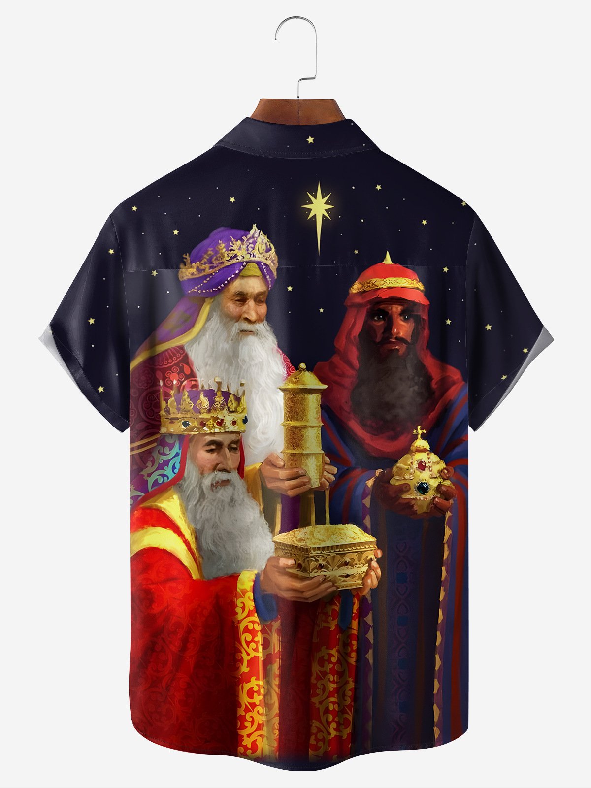 Mexican Three Kings Festival Chest Pocket Short Sleeve Casual Shirt
