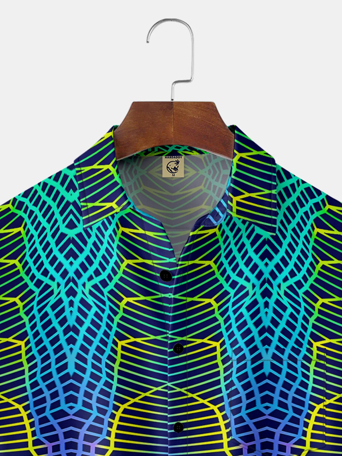 Geometric Chest Pocket Short Sleeve Casual Shirt