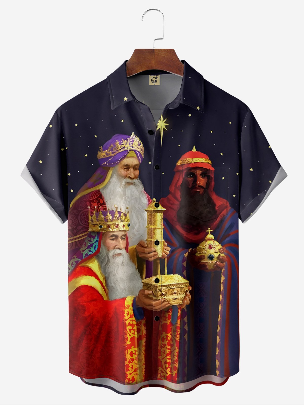 Mexican Three Kings Festival Chest Pocket Short Sleeve Casual Shirt