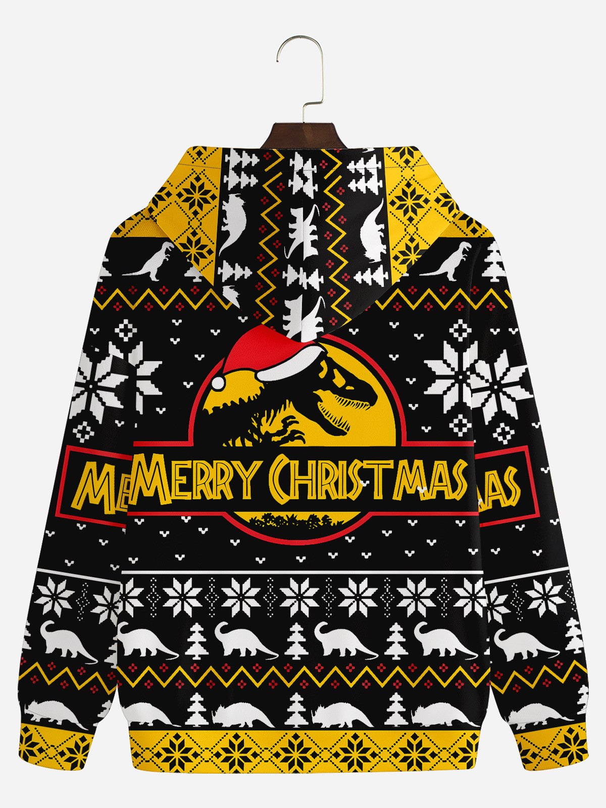 Christmas Fair Isle Dinosaur Casual Hoodie