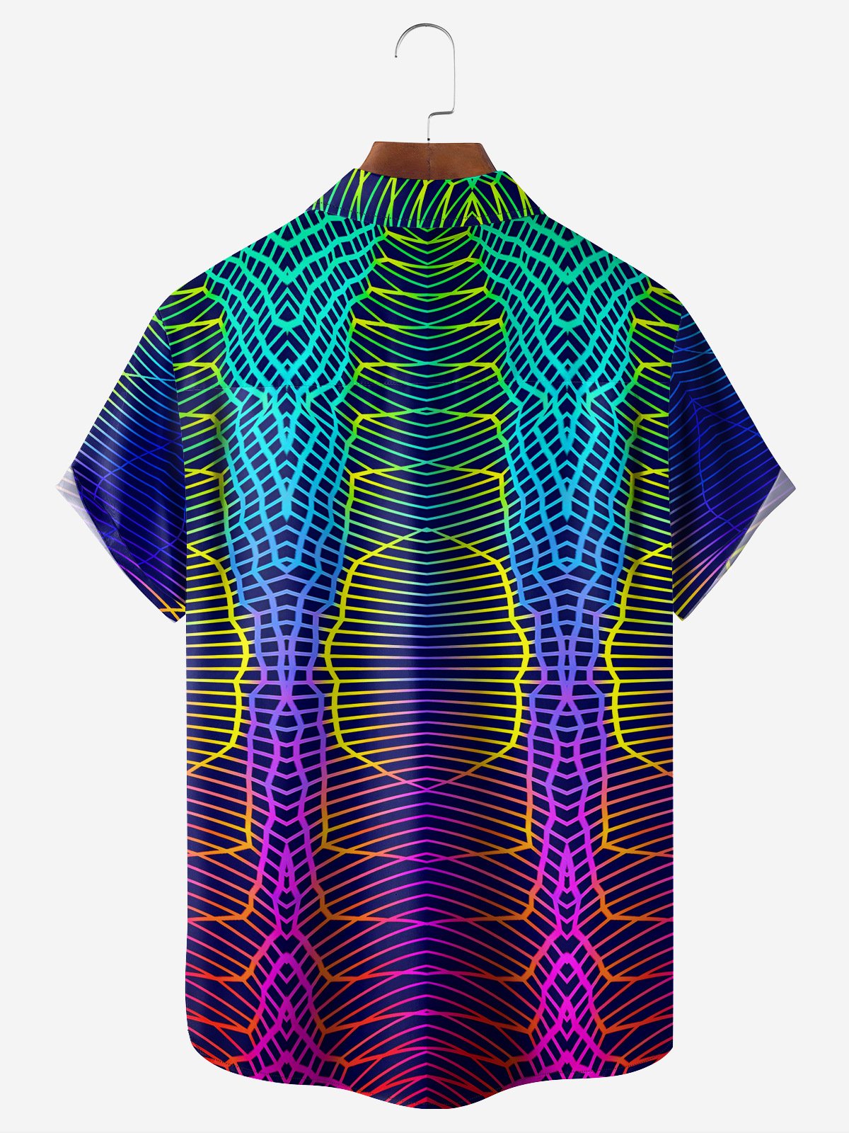Geometric Chest Pocket Short Sleeve Casual Shirt