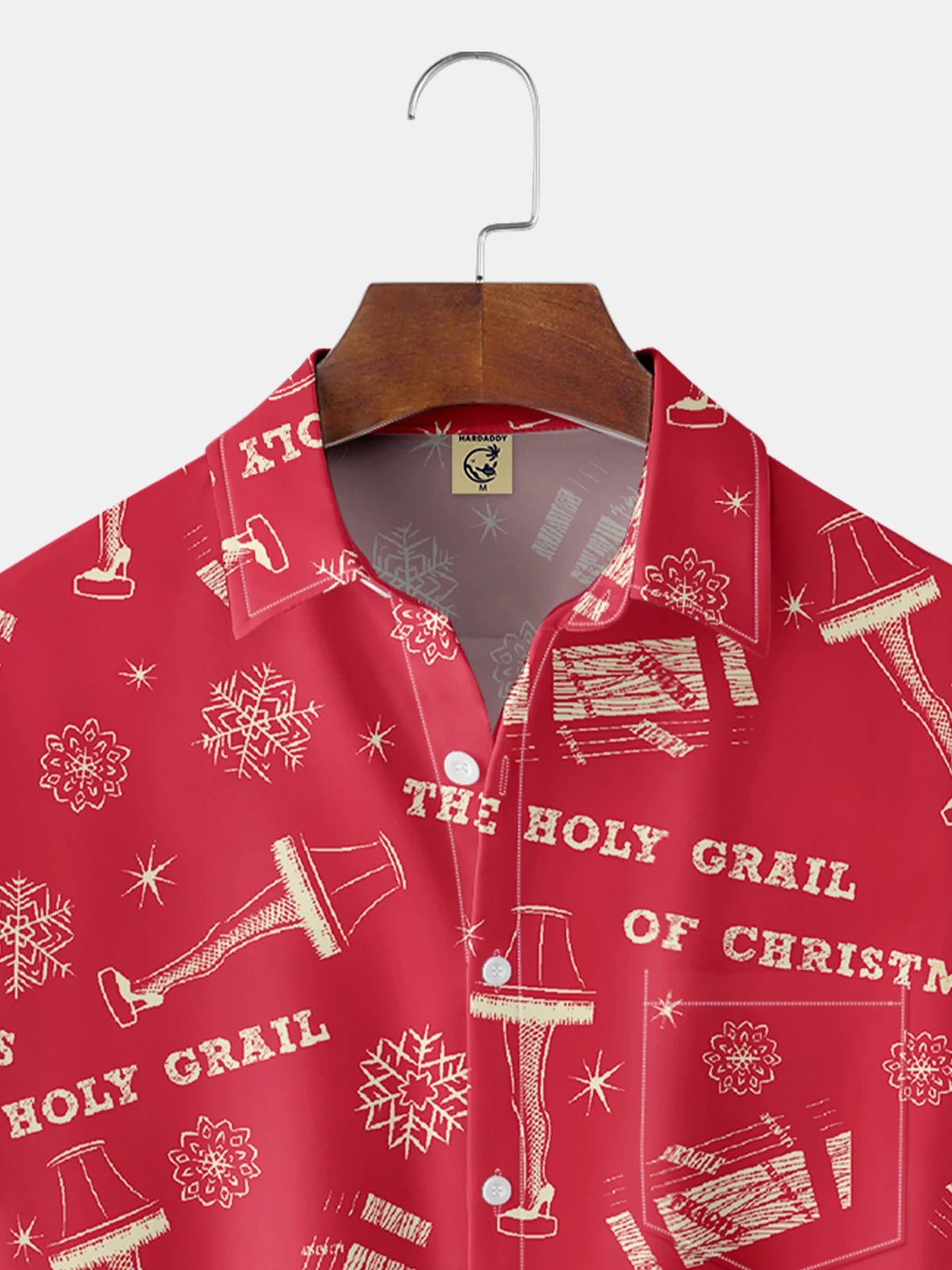 Christmas Fun Decoration Chest Pocket Short Sleeve Casual Shirt