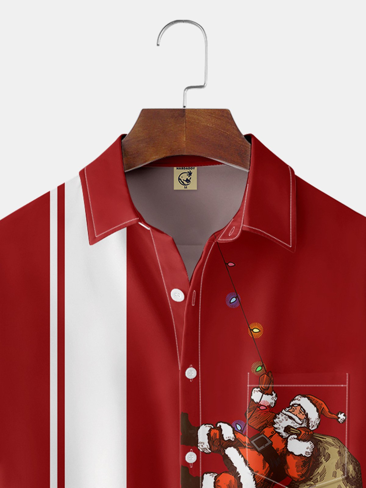 Merry Christmas Chest Pocket Short Sleeve Casual Shirt