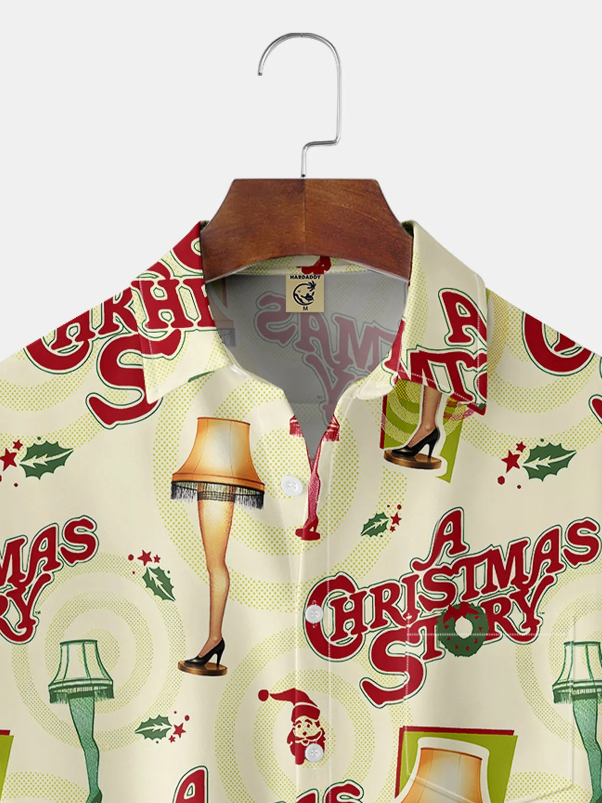 Christmas Fun Decoration Chest Pocket Short Sleeve Casual Shirt