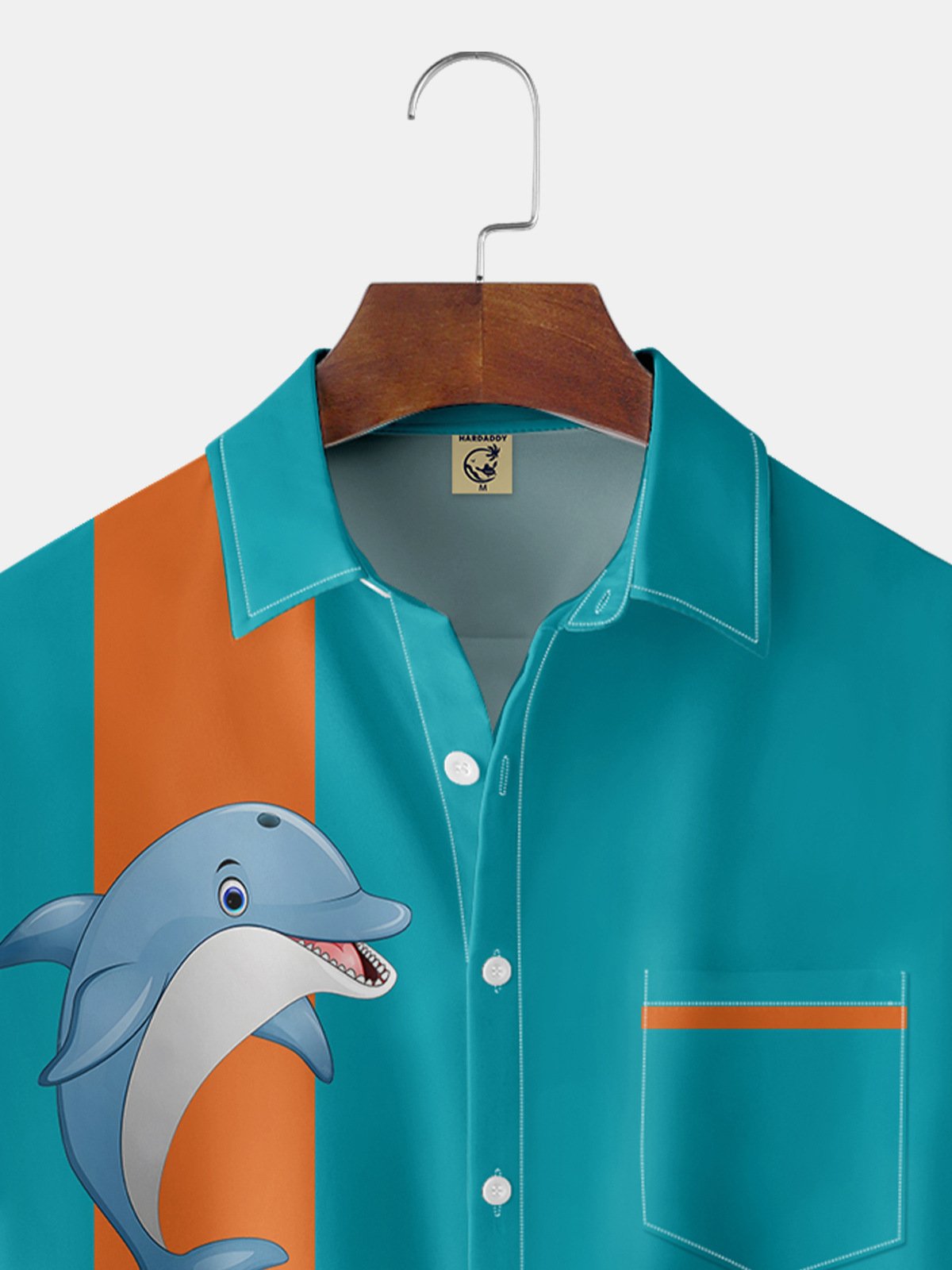 Hardaddy Dolphin Chest Pocket Short Sleeve Bowling Shirt