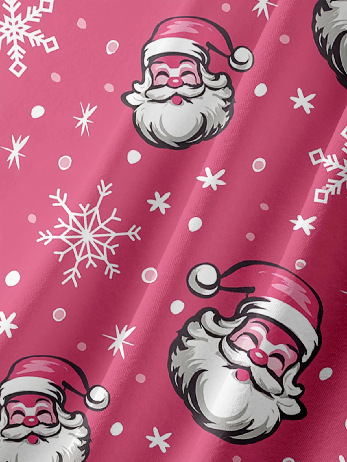 Santa Claus Chest Pocket Short Sleeve Casual Shirt