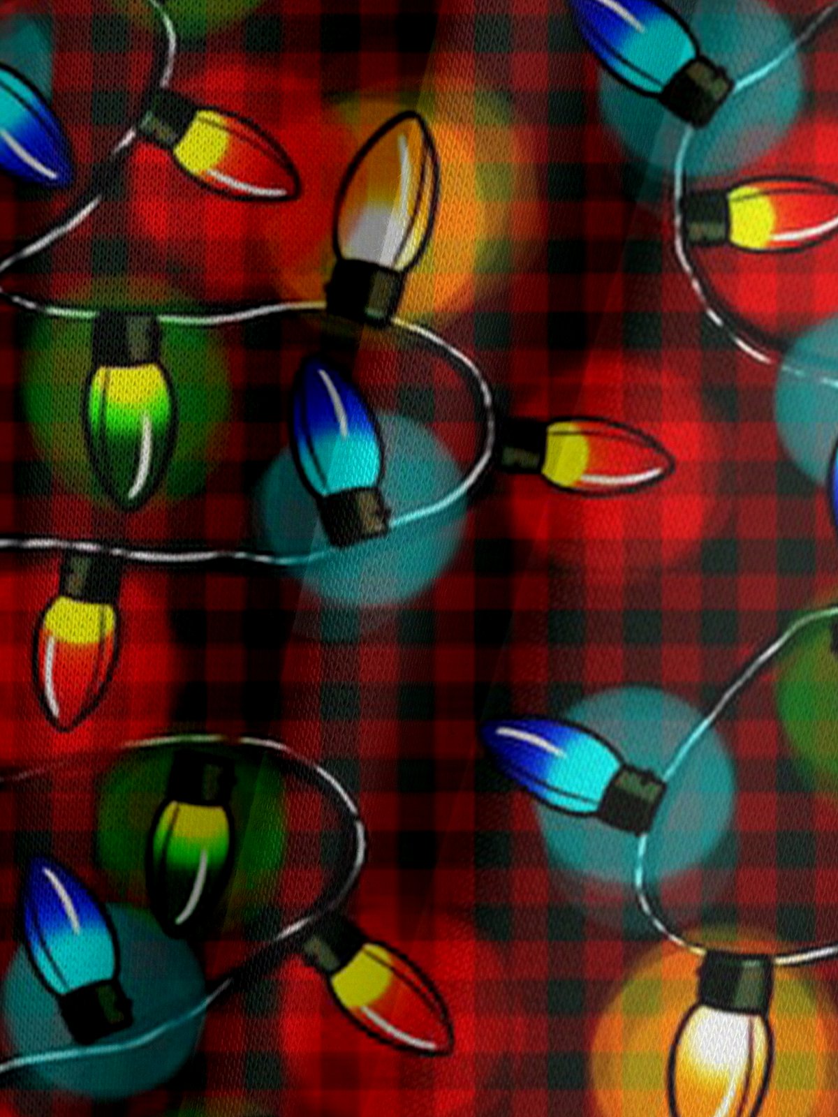 Christmas Lights Plaid Hoodie