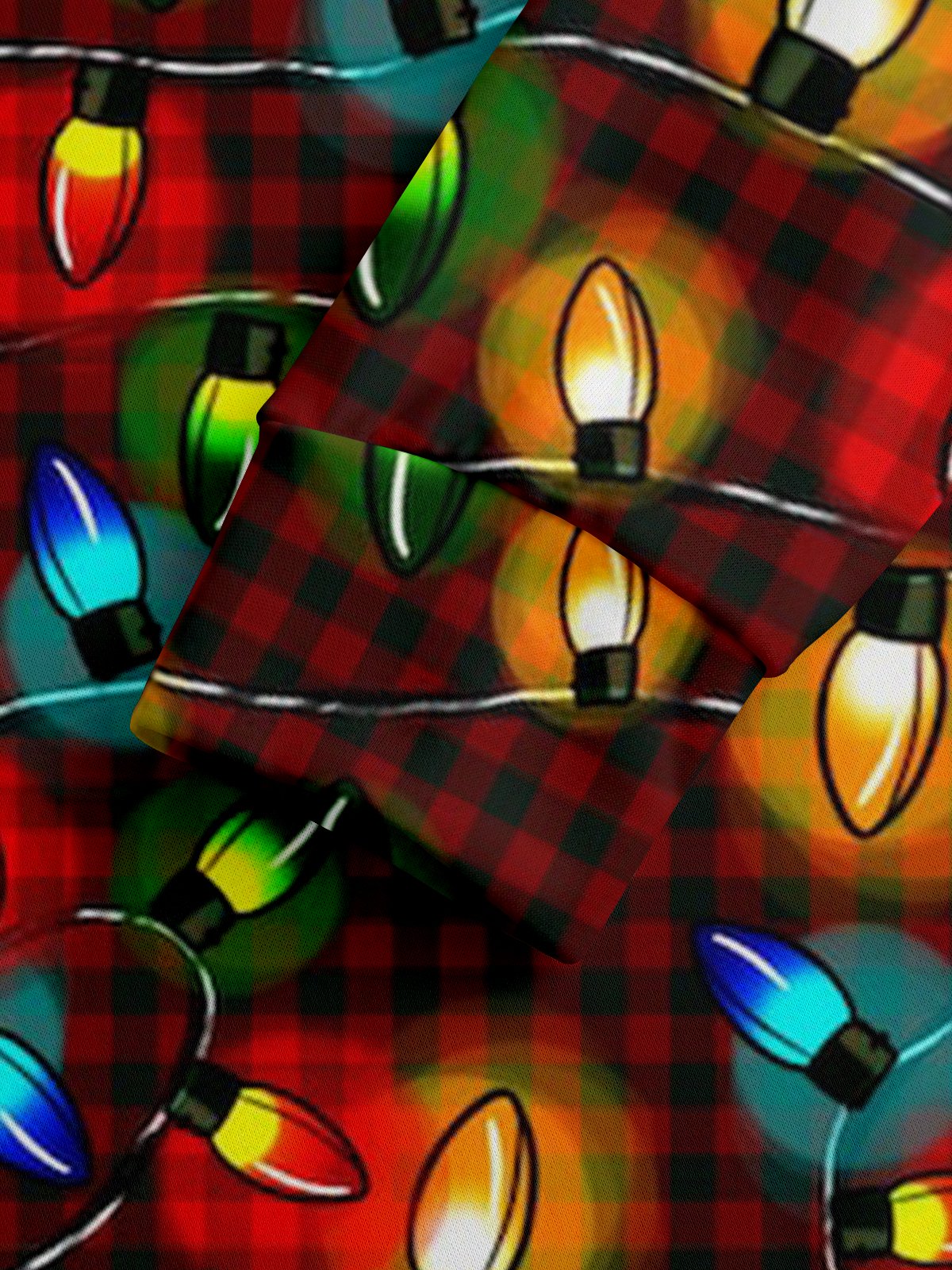 Christmas Lights Plaid Hoodie