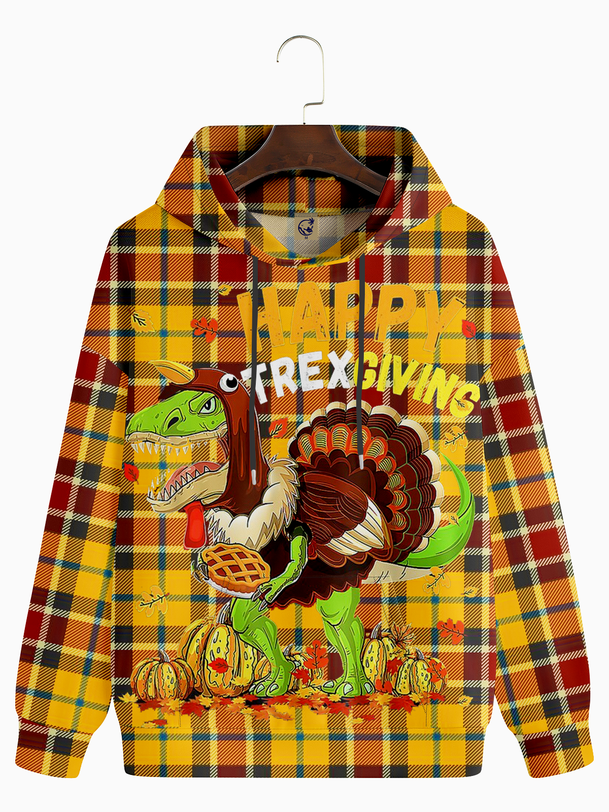 Thanksgiving Turkey Dinosaur Casual Hoodie