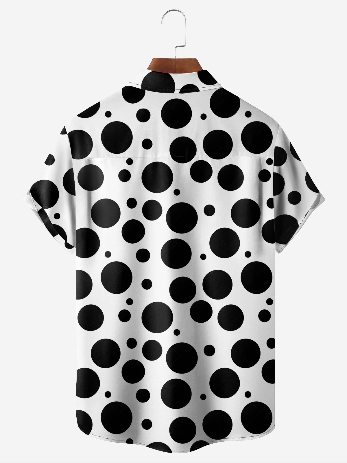 Polka Dot Breast Pocket Short Sleeve Casual Shirt