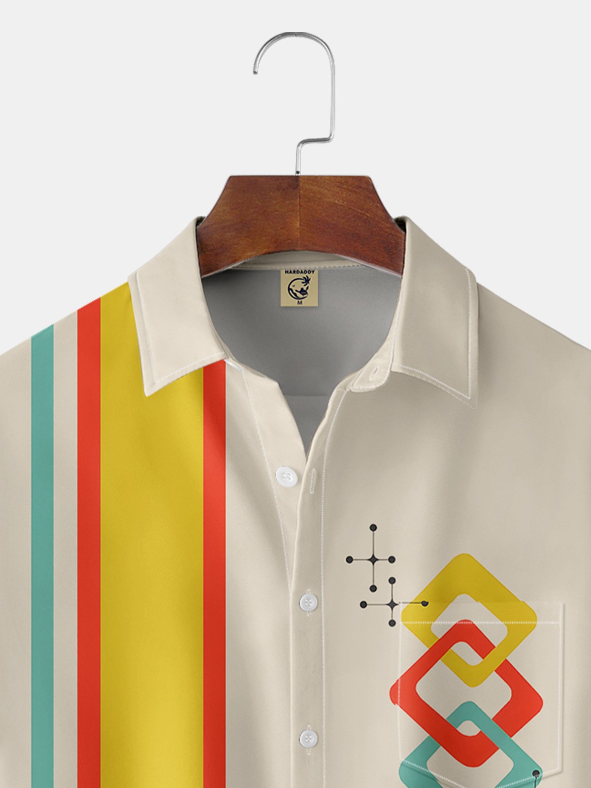 Medieval Pattern Chest Pocket Short Sleeve Bowling Shirt