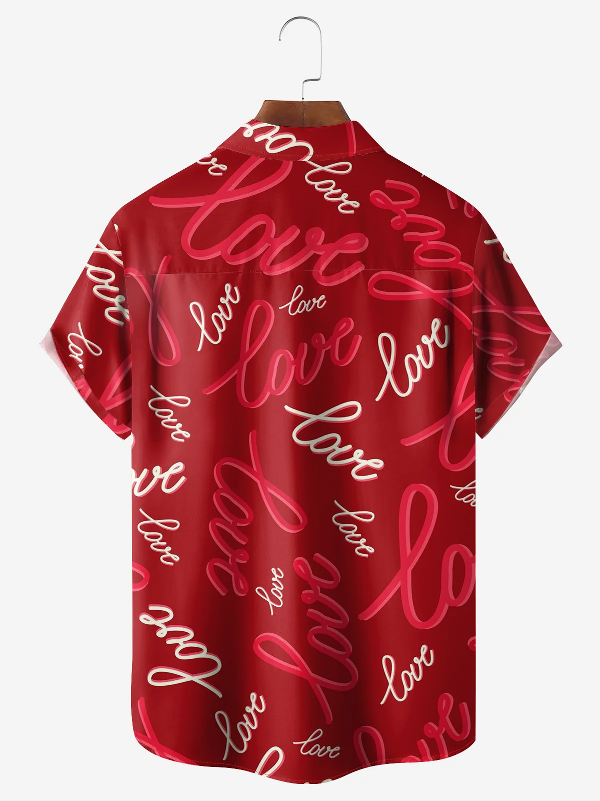 Hardaddy Valentine's Day Love Chest Pocket Short Sleeve Hawaiian Shirt