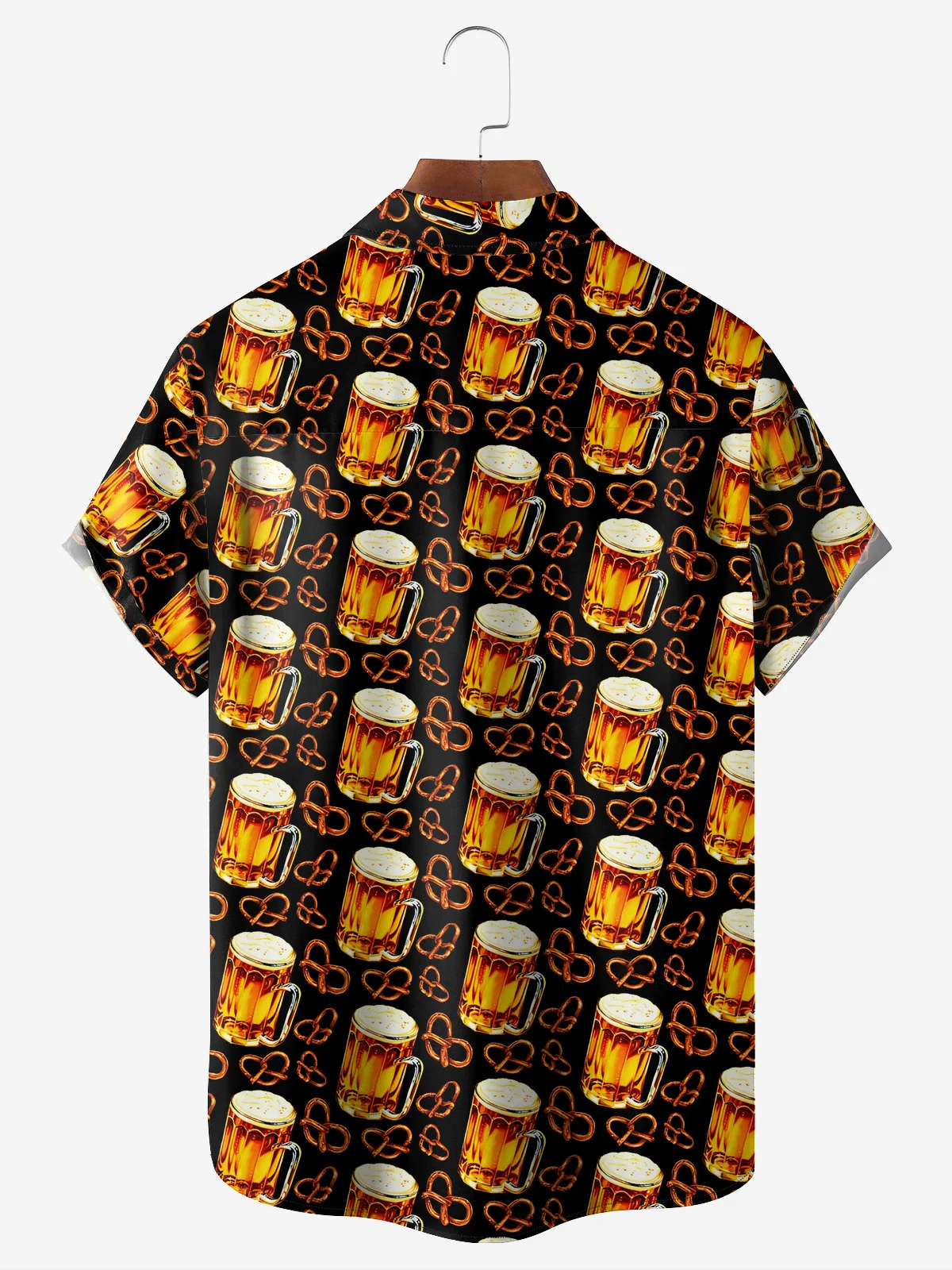 Beer Chest Pocket Short Sleeve Casual Shirt