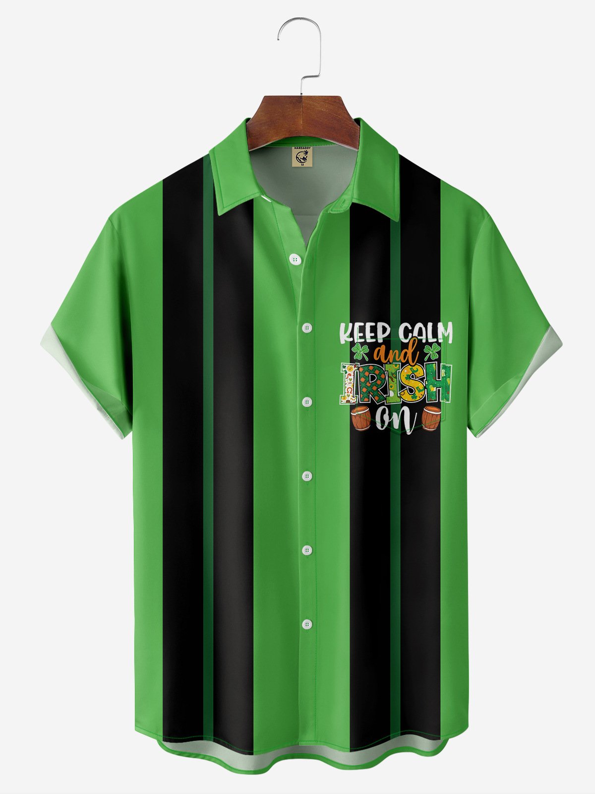 St. Patrick's Day Chest Pocket Short Sleeve Bowling Shirt