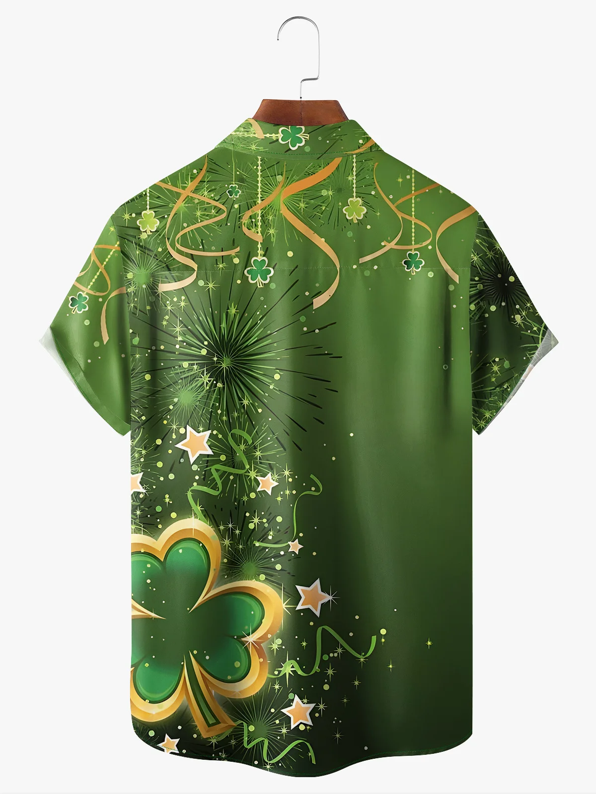 Hawaiian Button Up Shirt For Men Green St. Patrick'S Day Luck By Alice Meow