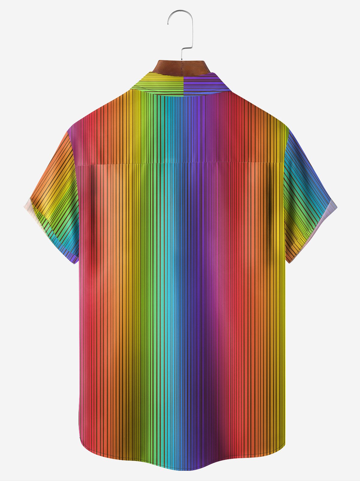 Hardaddy Colorful Striped Chest Pocket Short Sleeve Casual Shirt