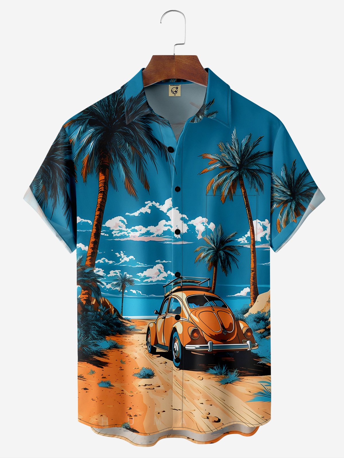 Hardaddy Beachside Vintage Car Chest Pocket Short Sleeve Hawaiian Shirt
