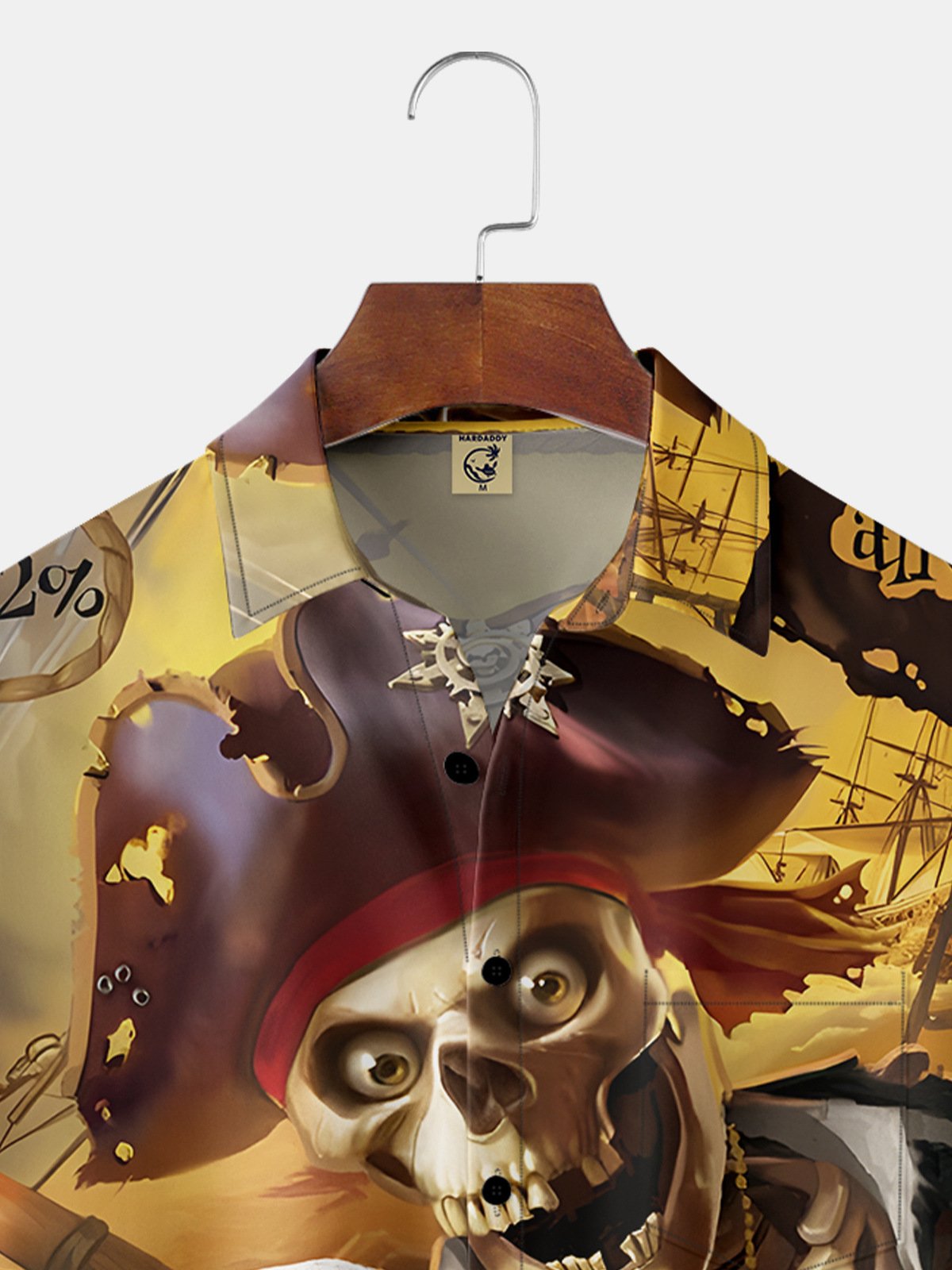 Pirate Chest Pocket Short Sleeve Hawaiian Shirt