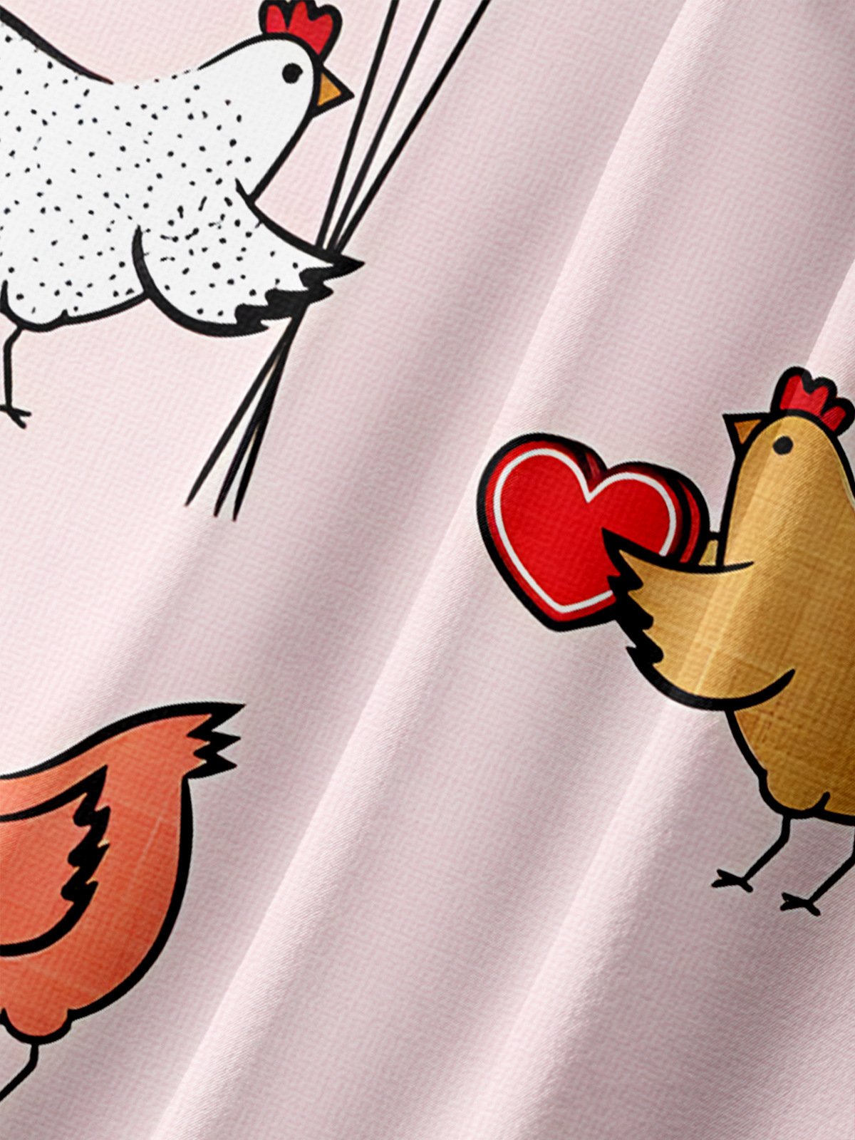 Animal Chicken Chest Bag Short Sleeve Casual Shirt