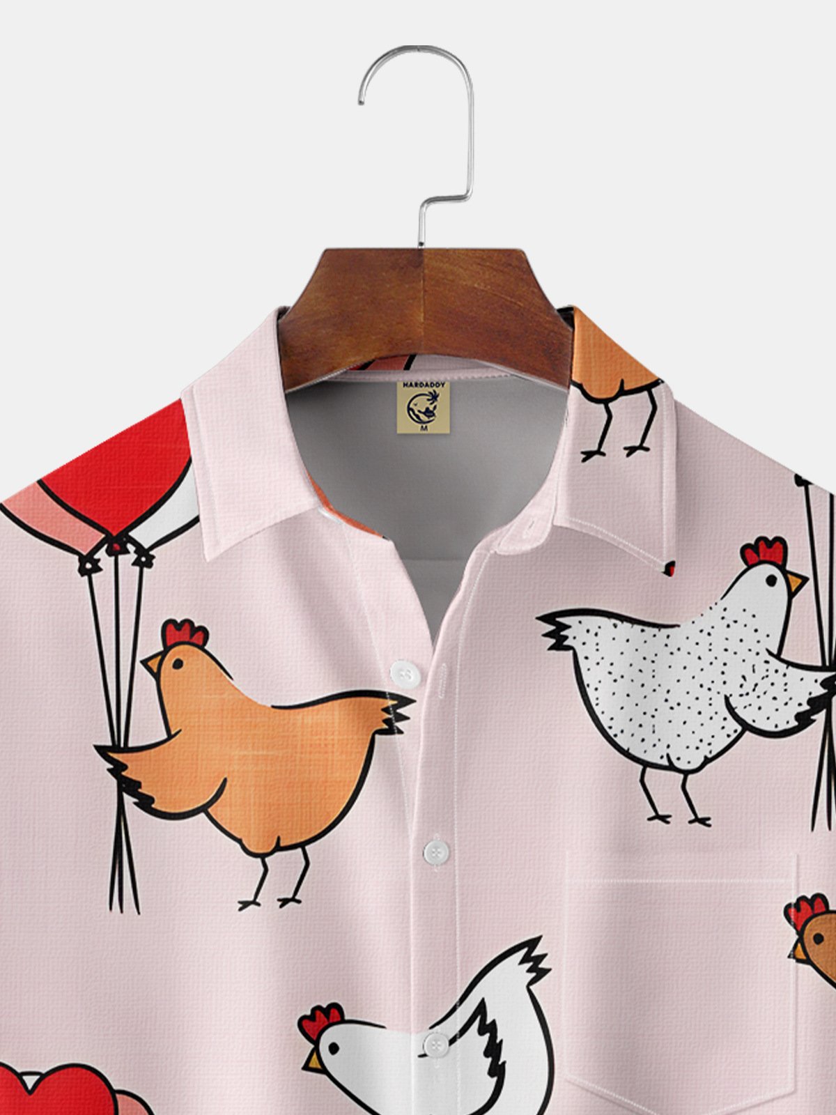 Animal Chicken Chest Bag Short Sleeve Casual Shirt