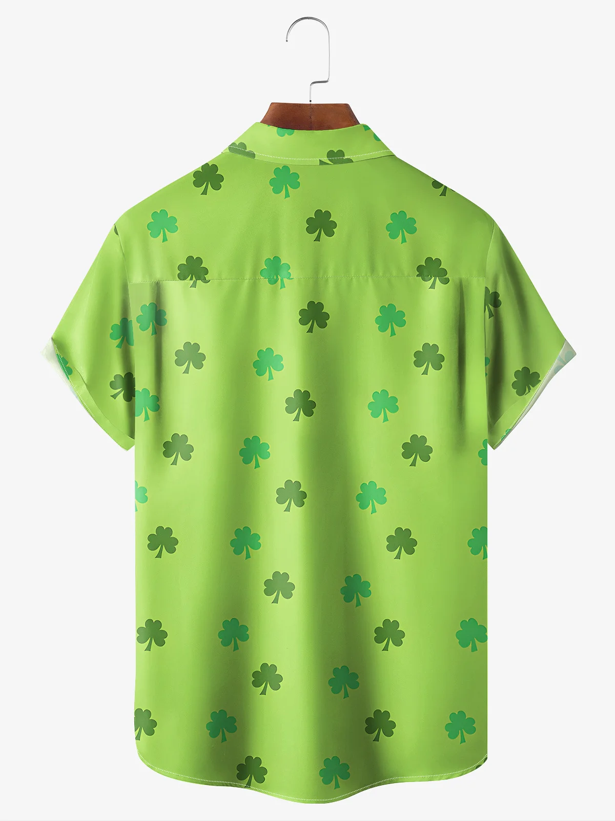 St. Patrick Dinosaur Chest Pocket Short Sleeve Casual Shirt