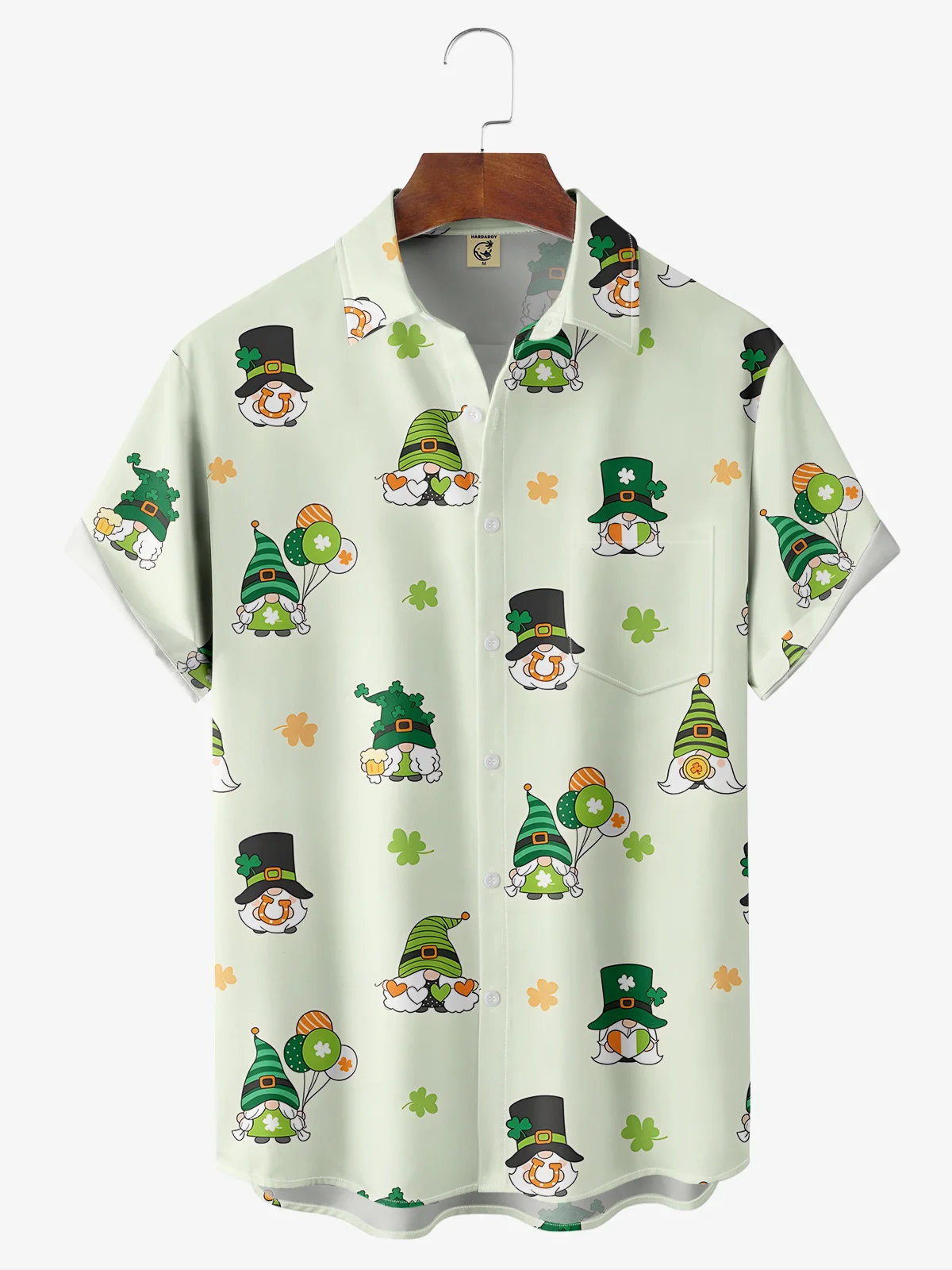 St Patricks Day Chest Pocket Short Sleeve Casual Shirt