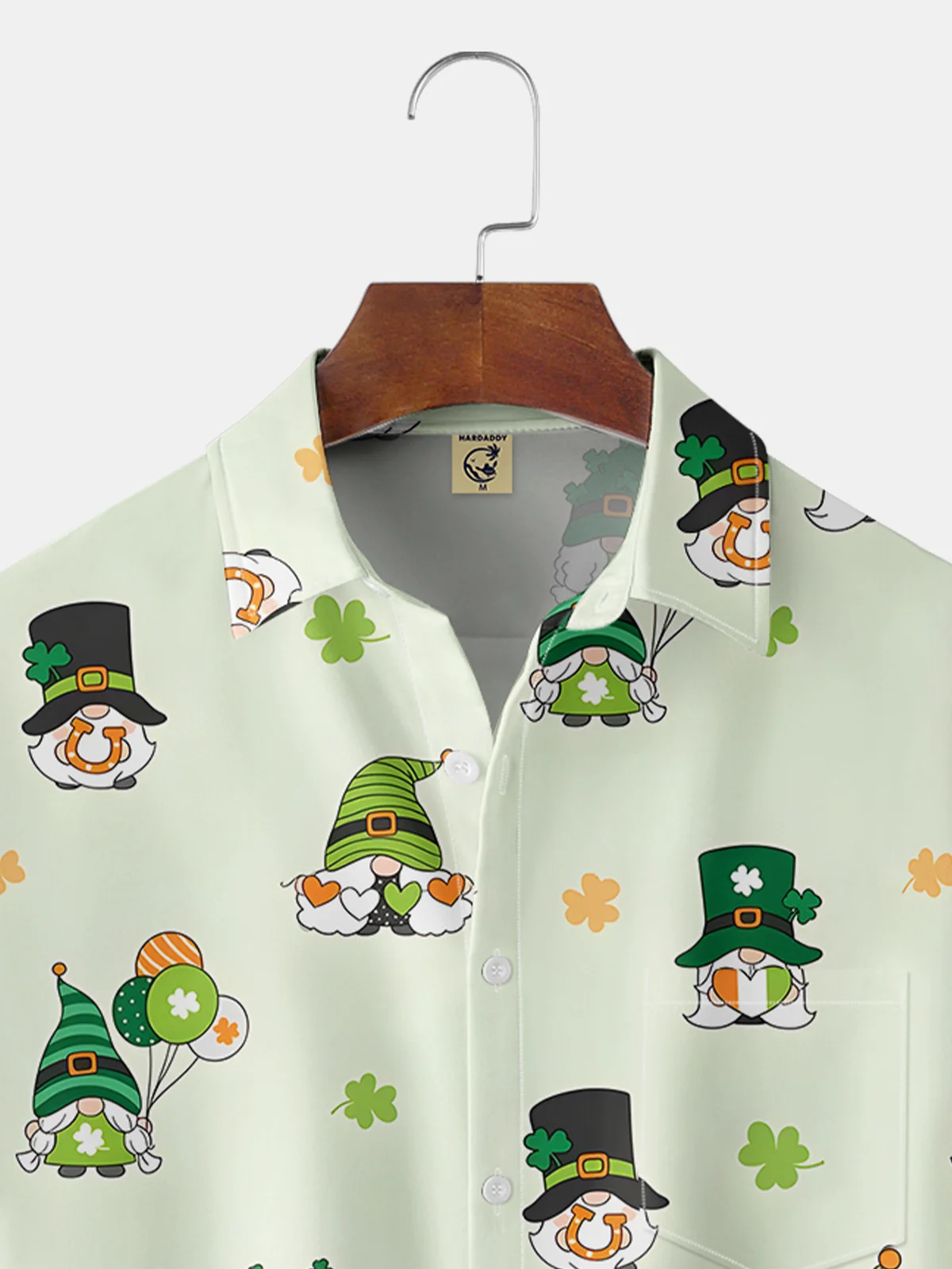 St Patricks Day Chest Pocket Short Sleeve Casual Shirt